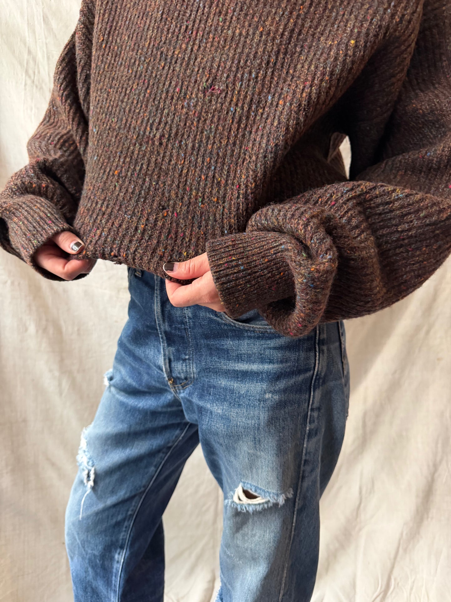 Brown Ribbed Sweater