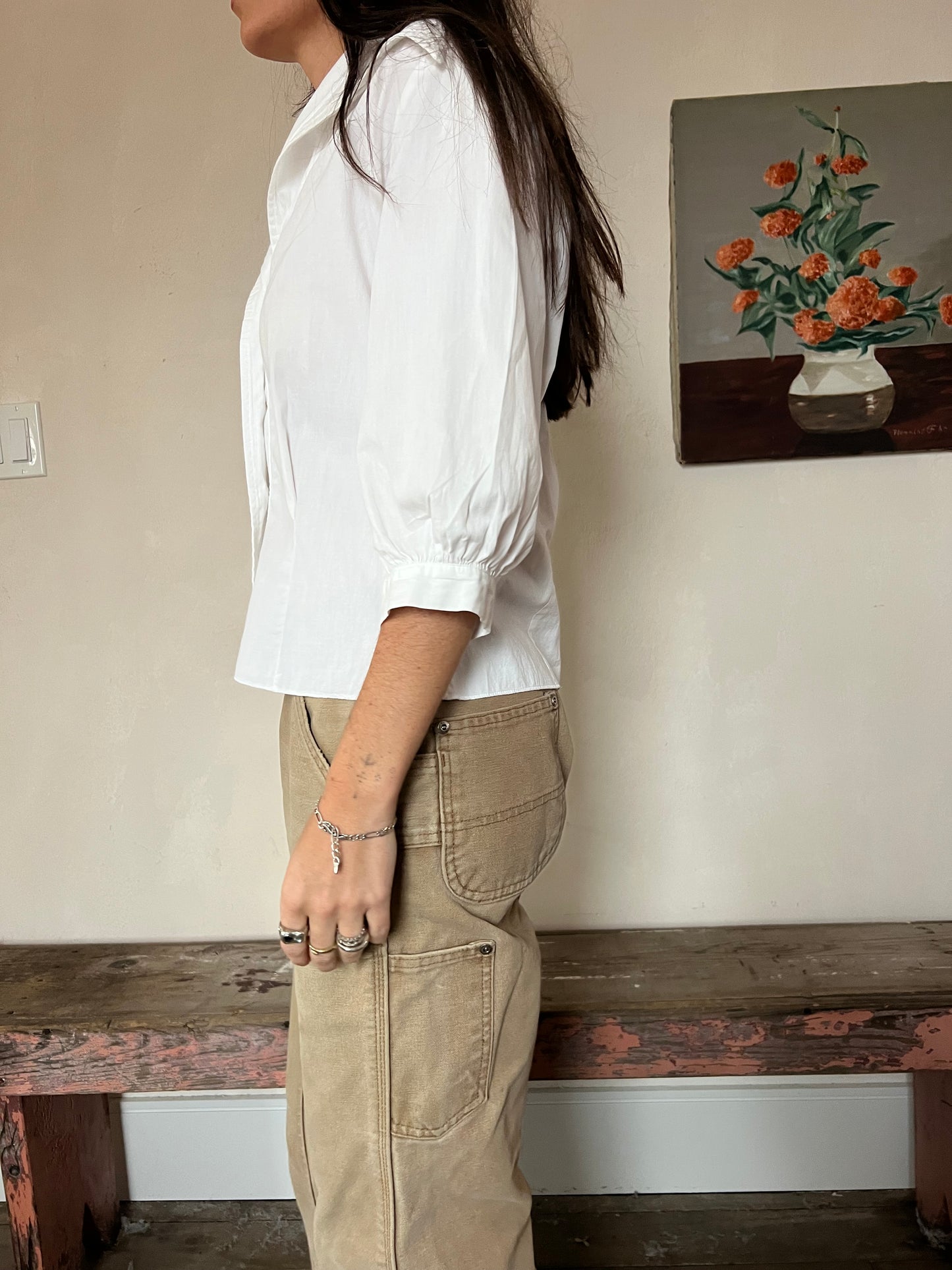 White 70s Sailor Blouse