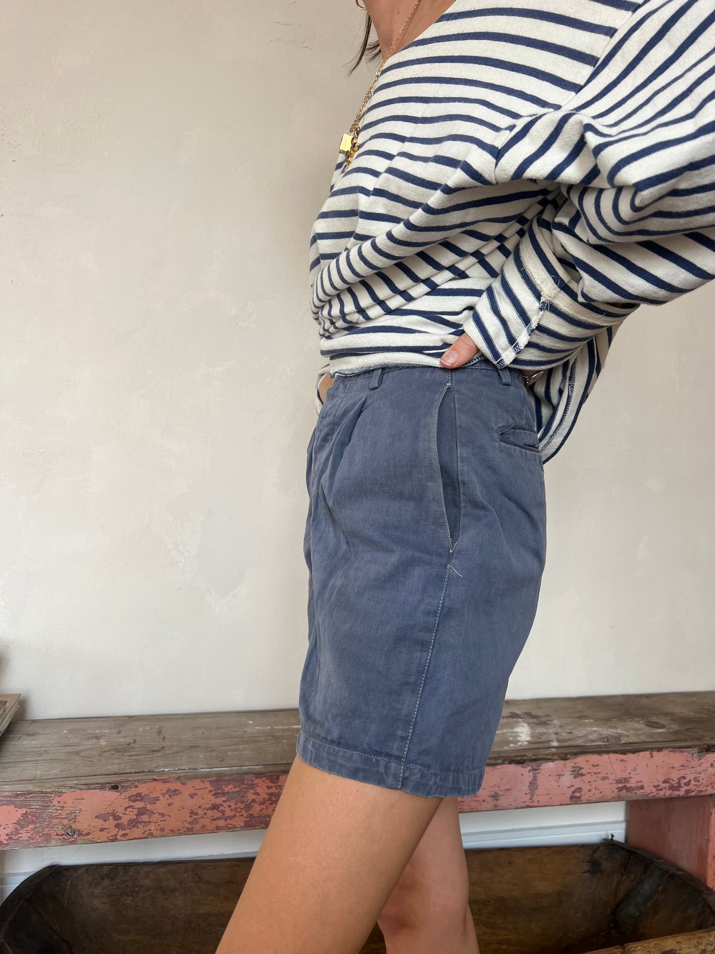 French Faded Workwear Shorts #1