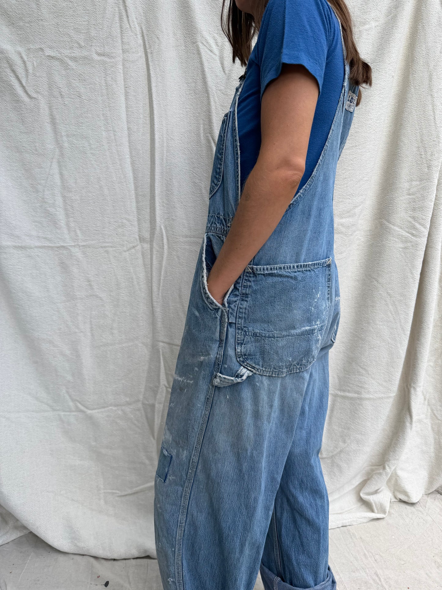 70s Lee Mended + Distressed Painters Overalls
