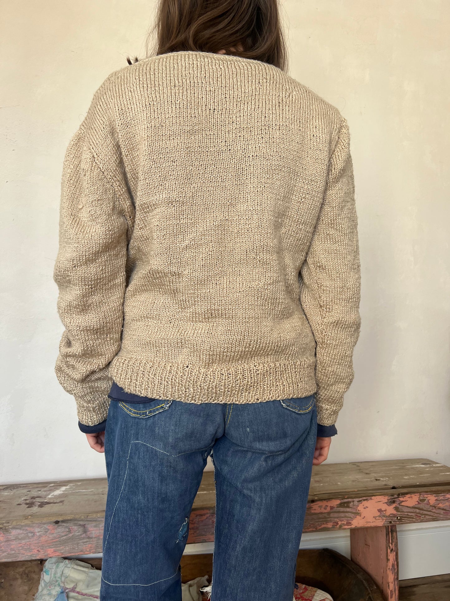 Handmade Quirky Oatmeal Cardigan