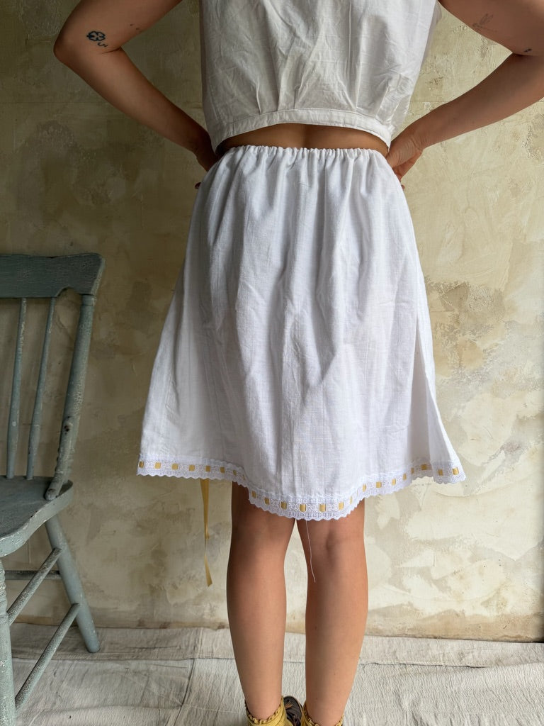 Reworked Skirt with Marigold Bow