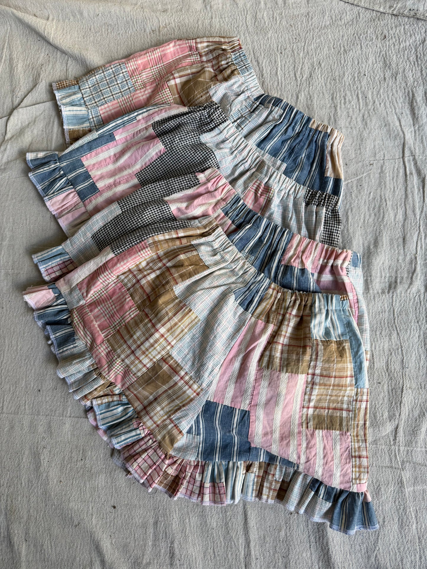 Handmade Patchwork Ruffled Shorts