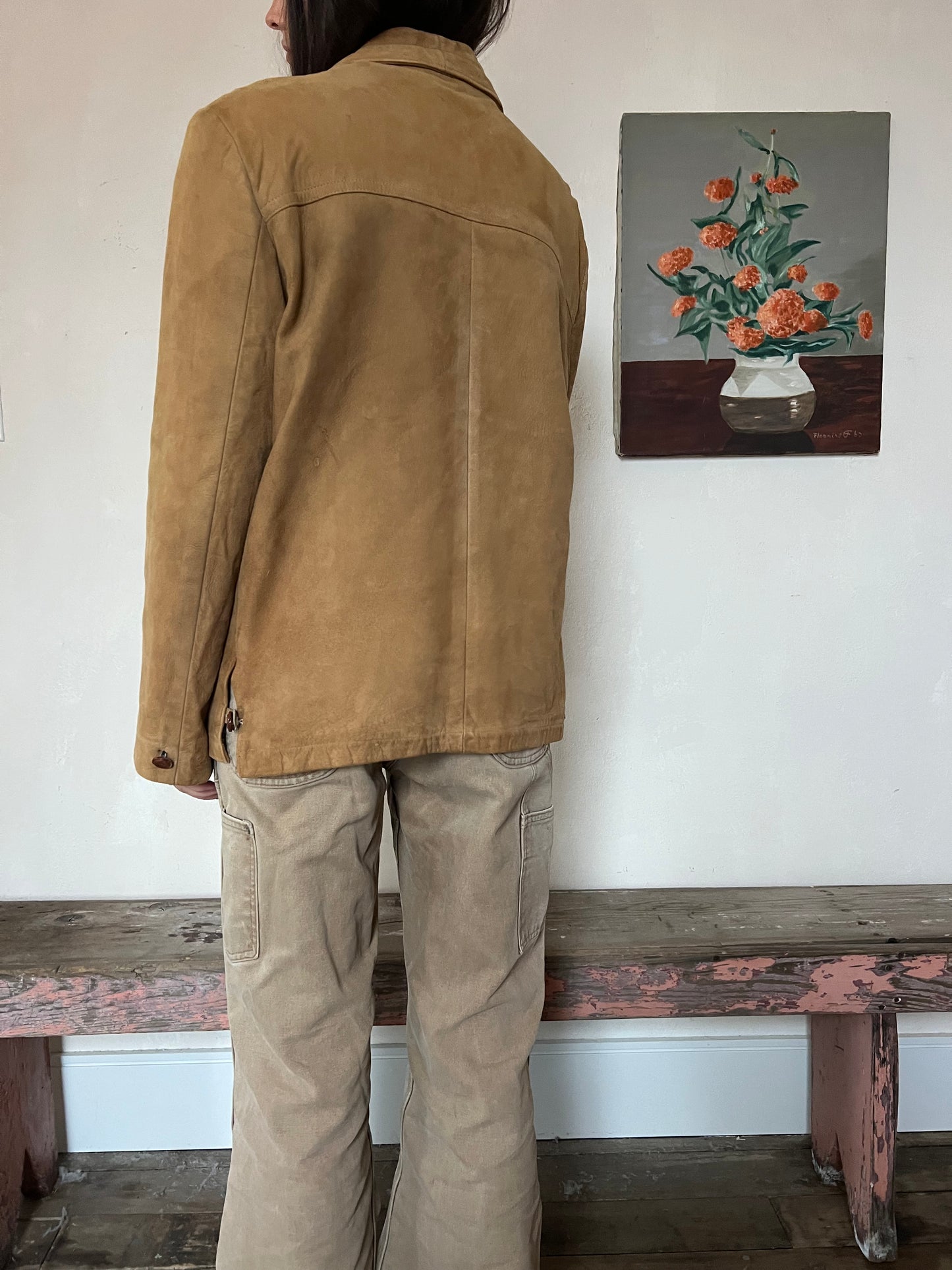 Tan Suede Blazer Jacket