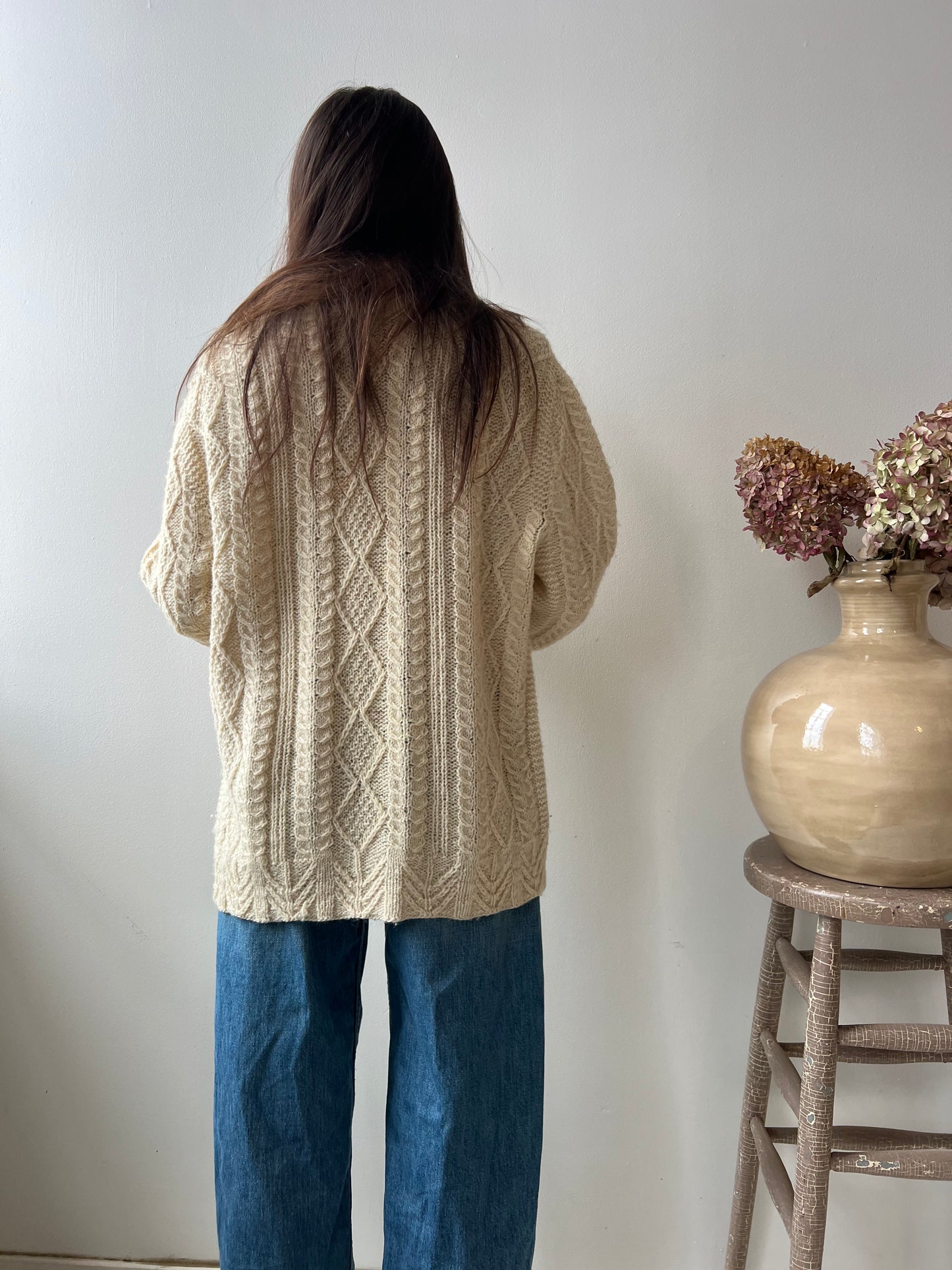 Handmade Cream Cable-Knit Turtleneck