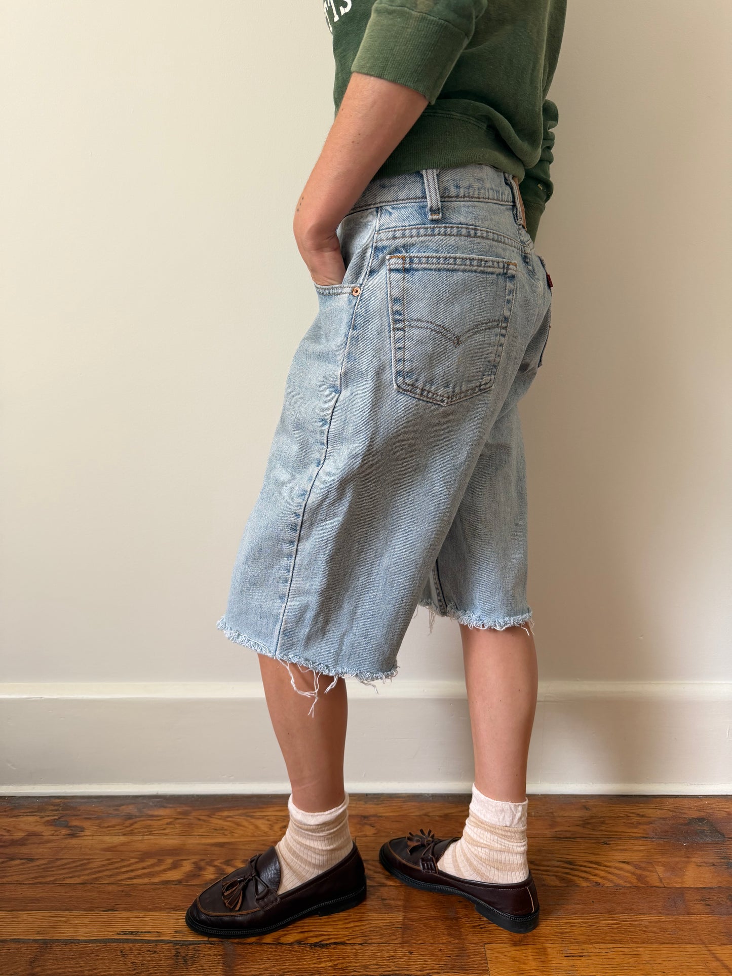 Levi’s Long Cutoff Denim Shorts