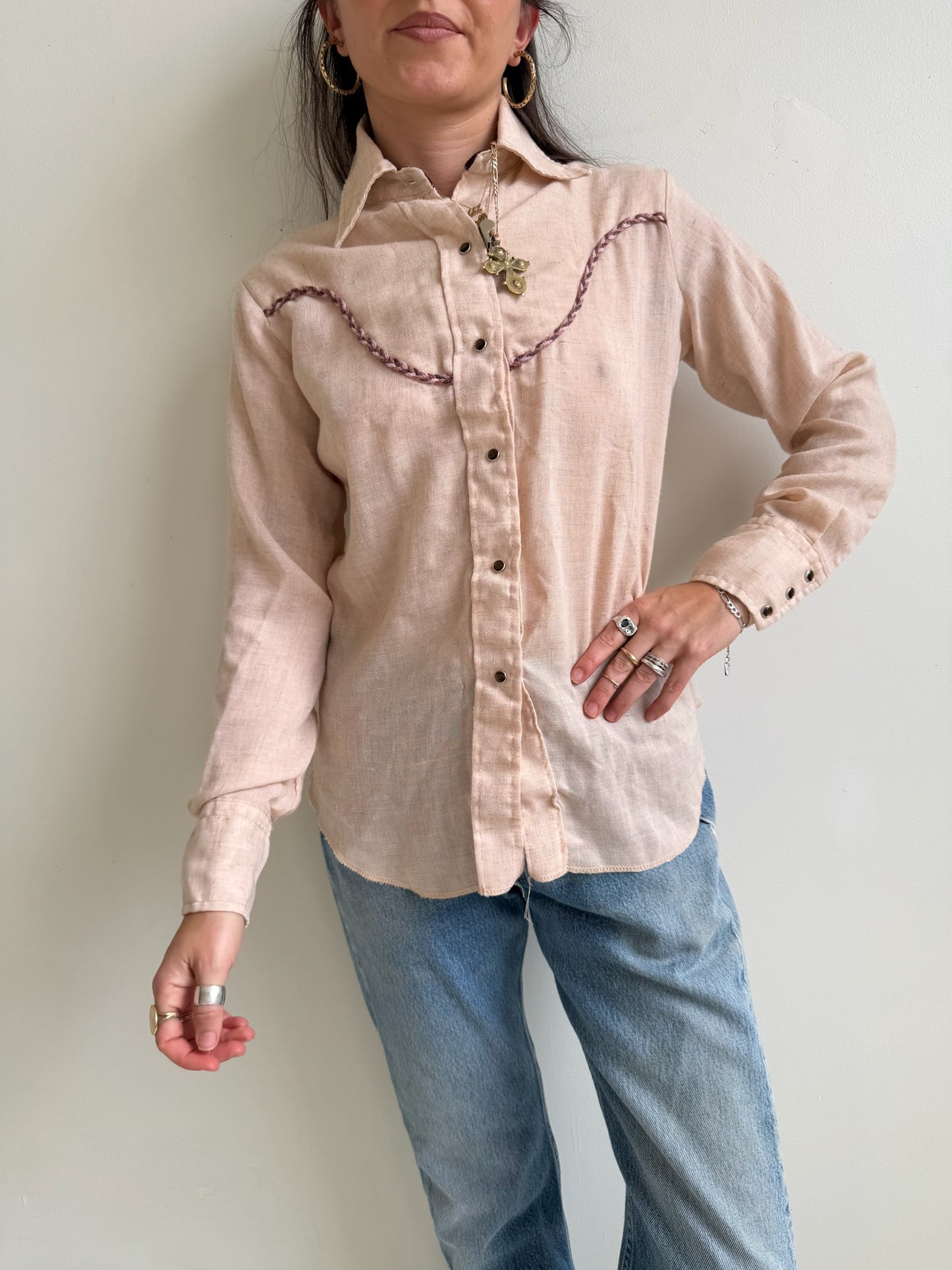 Peachy Western Button Up