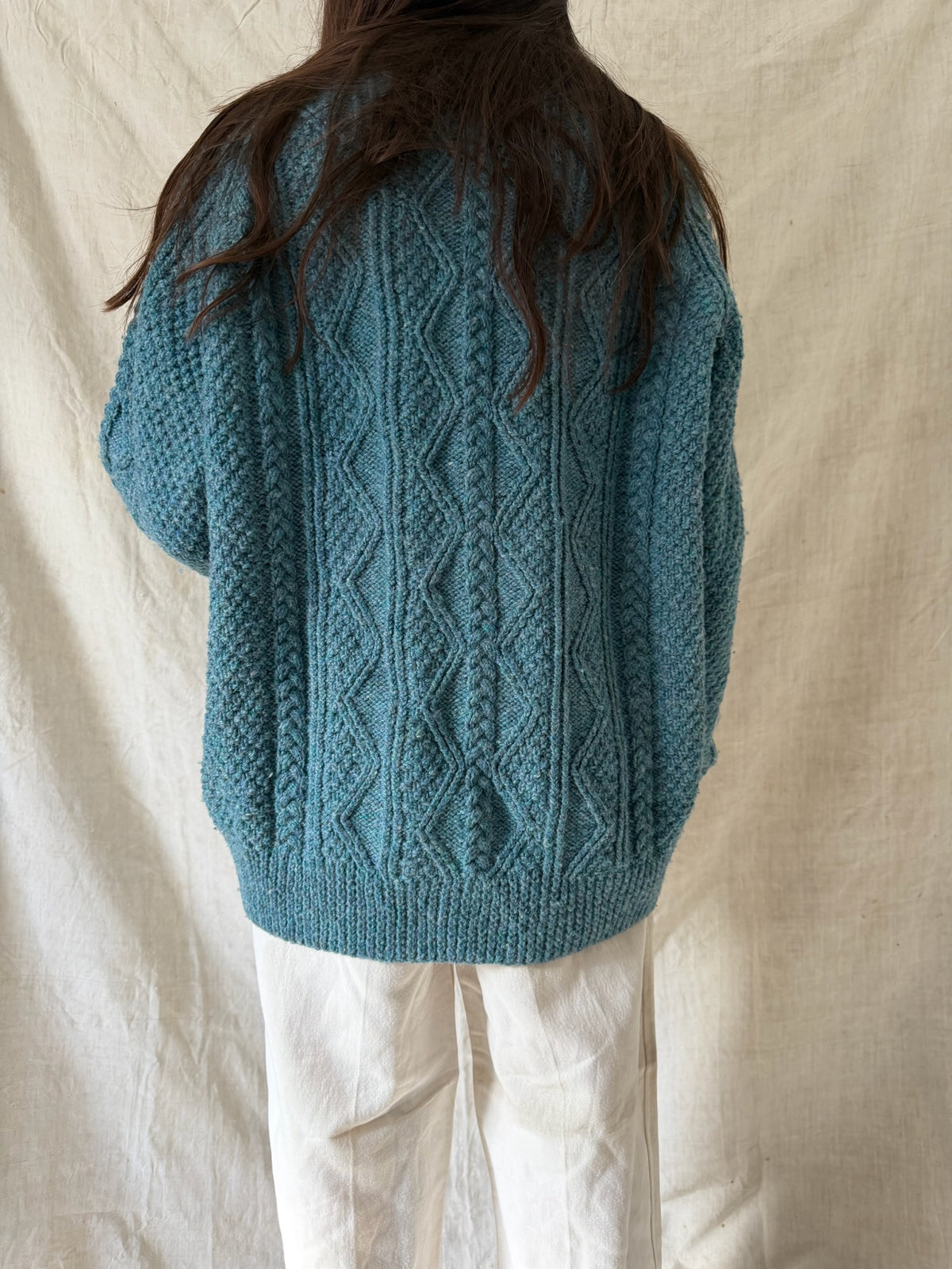 Sea Blue Wool Cardigan
