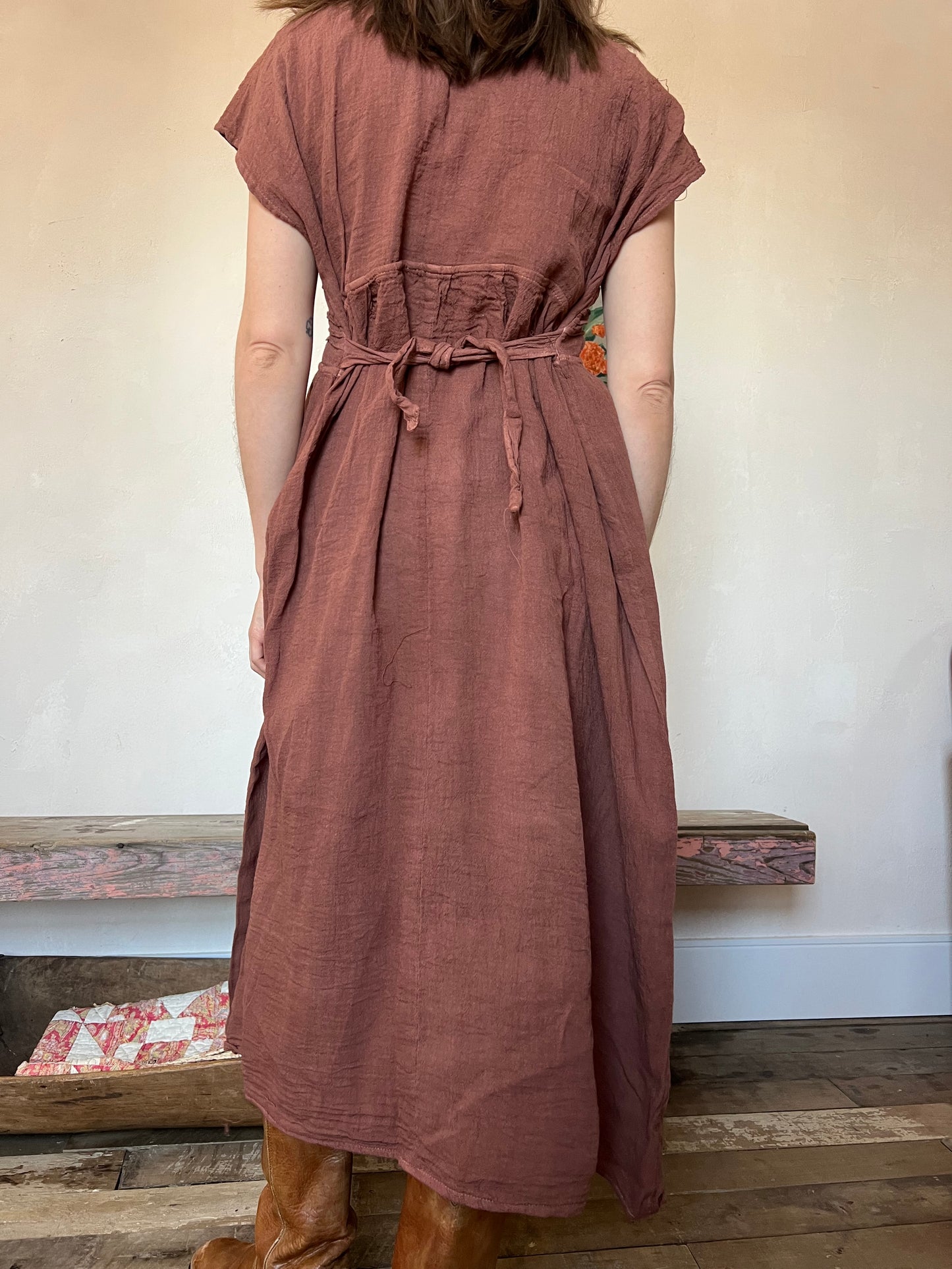 Oaxacan Prairie Dress in Rust