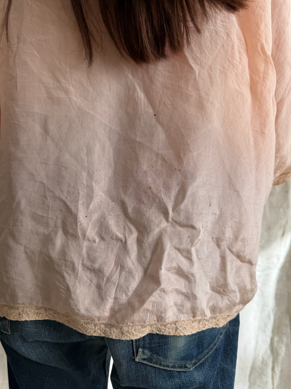 1930s Peach Silk Bed Jacket