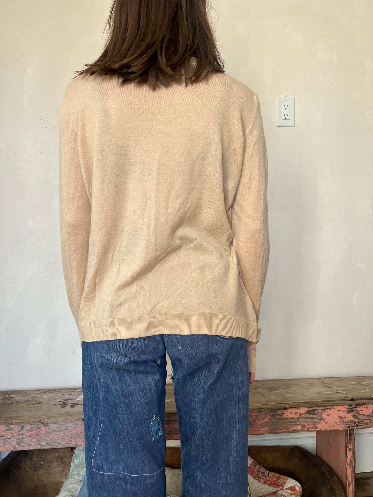 Peachy Tan Lightweight Knit Cardigan