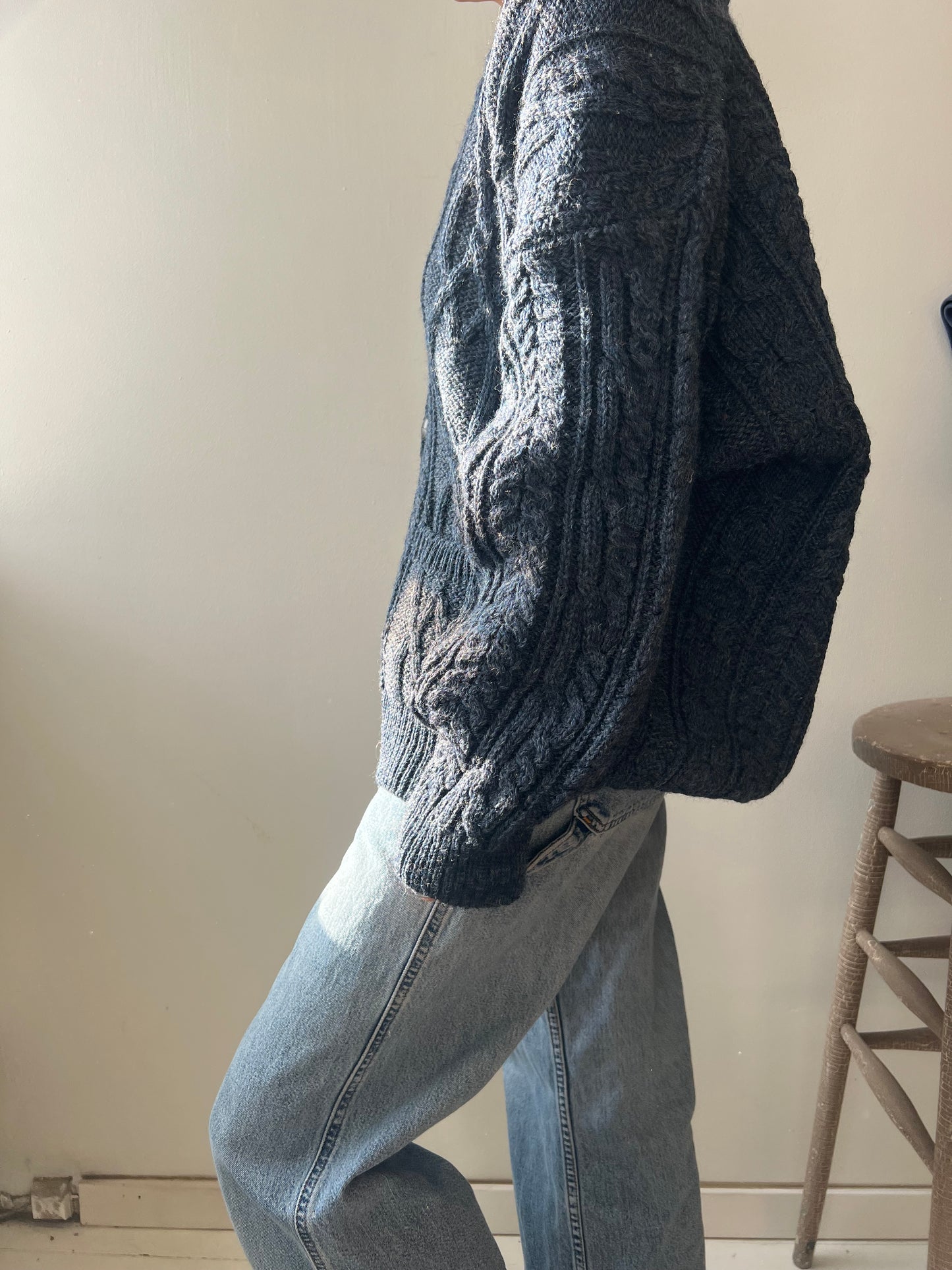 Navy Irish Wool Cardigan