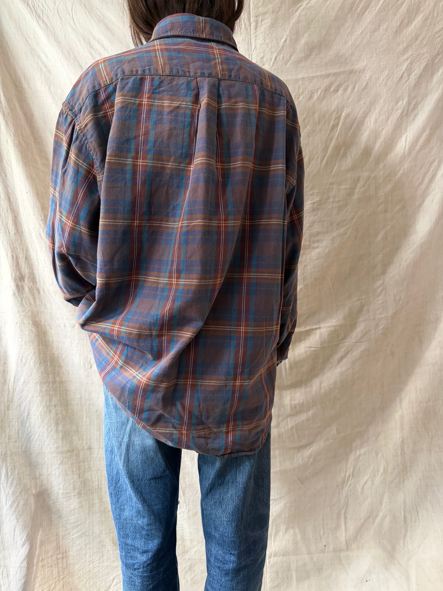 Brown + Blue Plaid Shirt