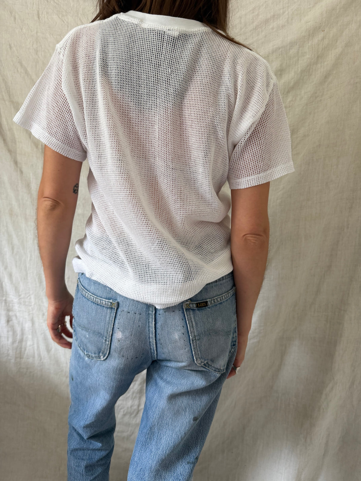 White Mesh Tee