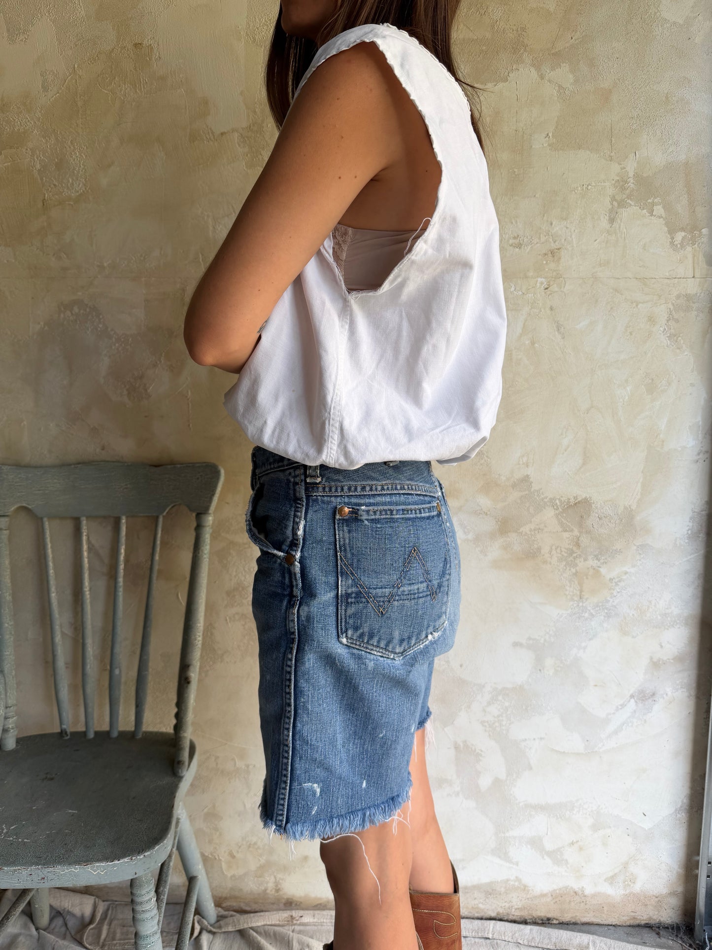Reworked Antique Cropped Blouse 04