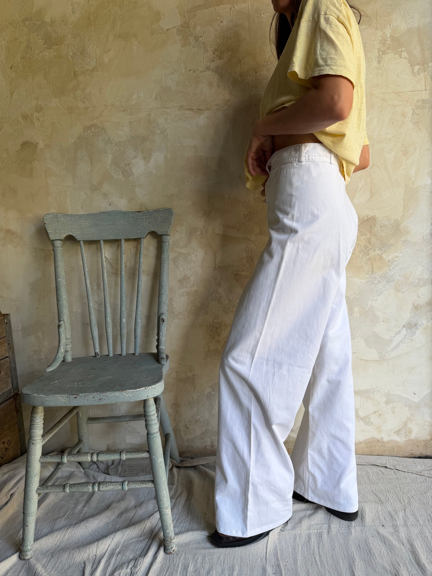 White Sailors Flare Pants