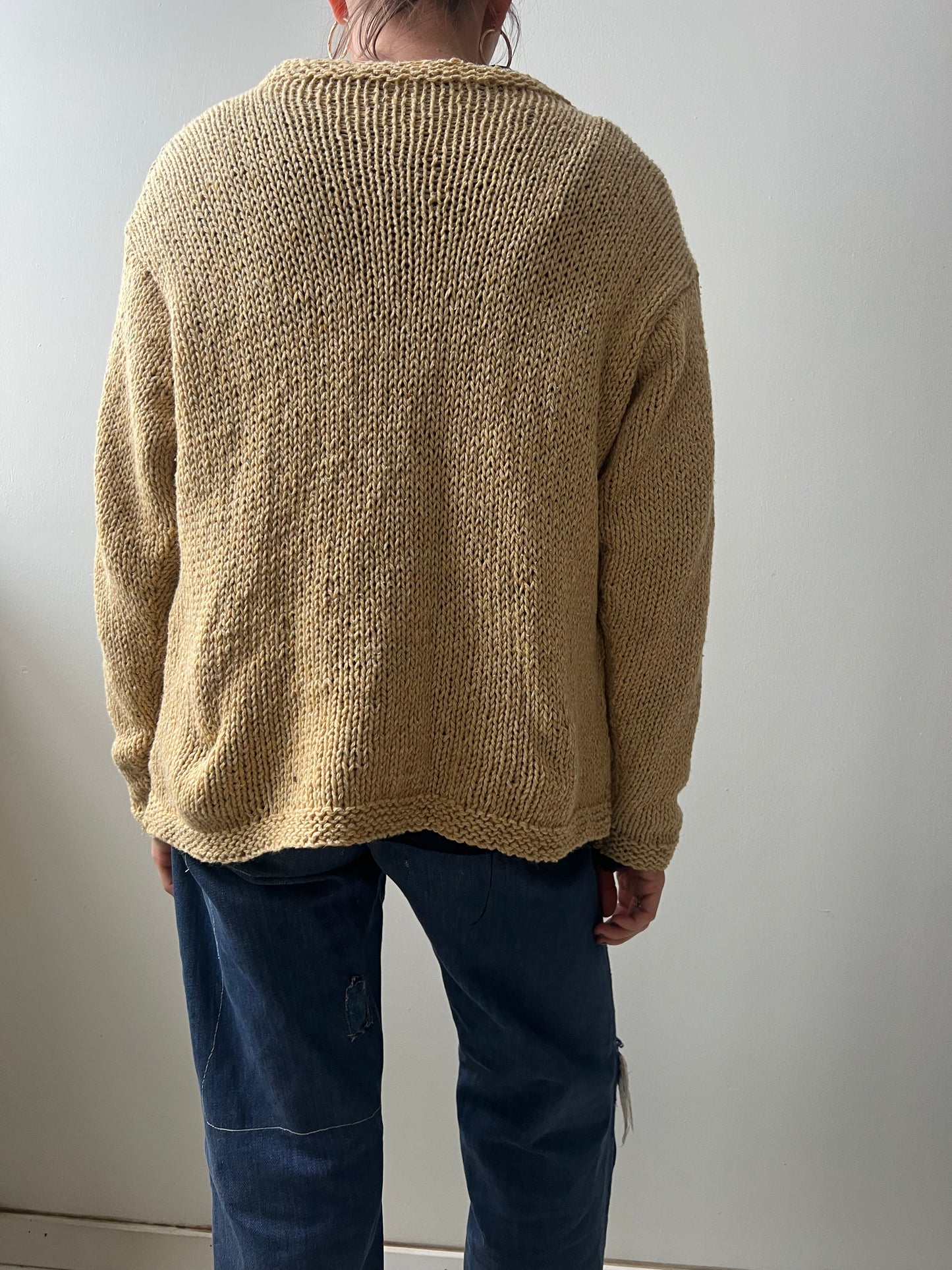 Faded Yellow Knit Cardigan