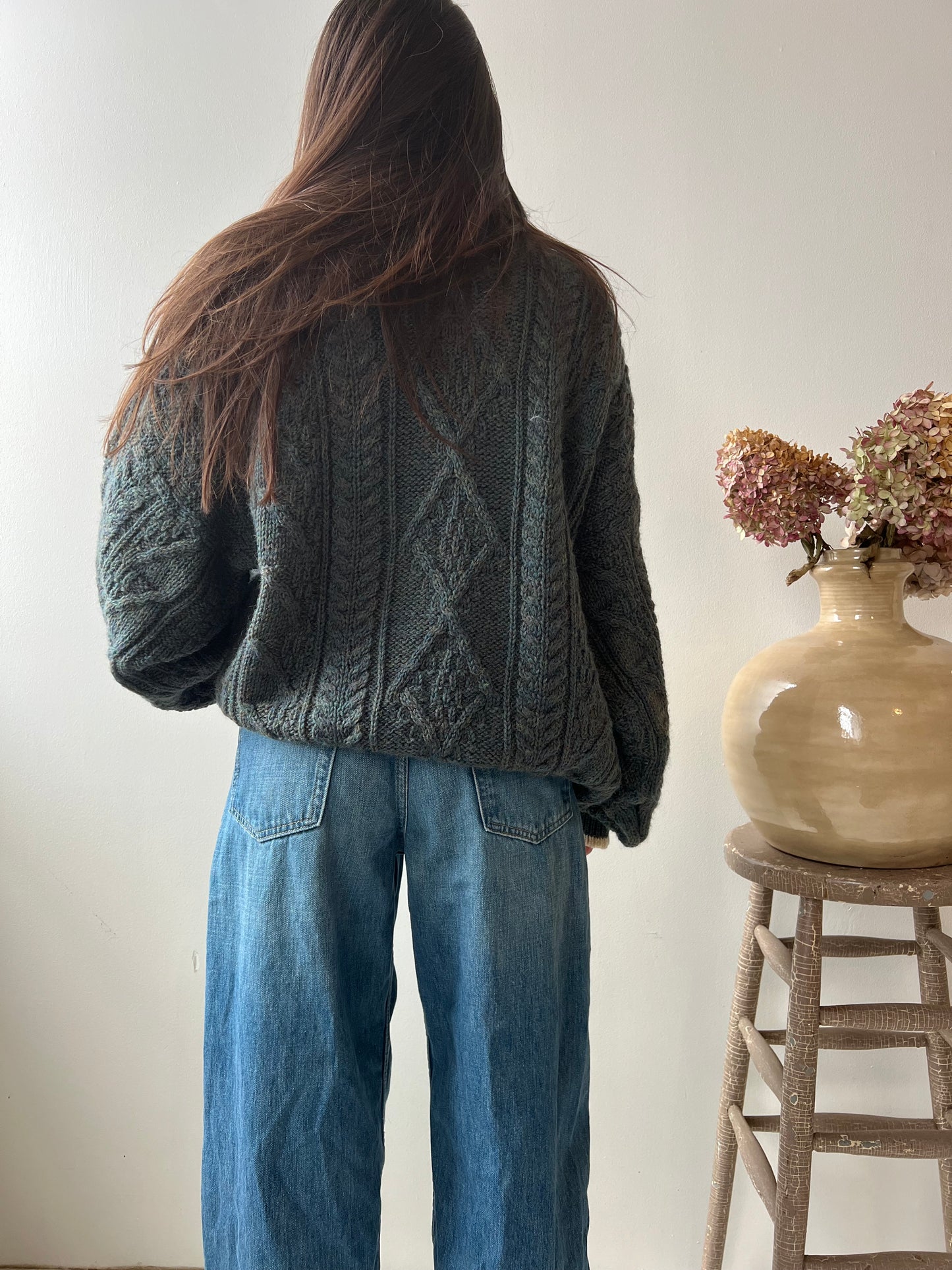 Green Speckled Wool Turtleneck