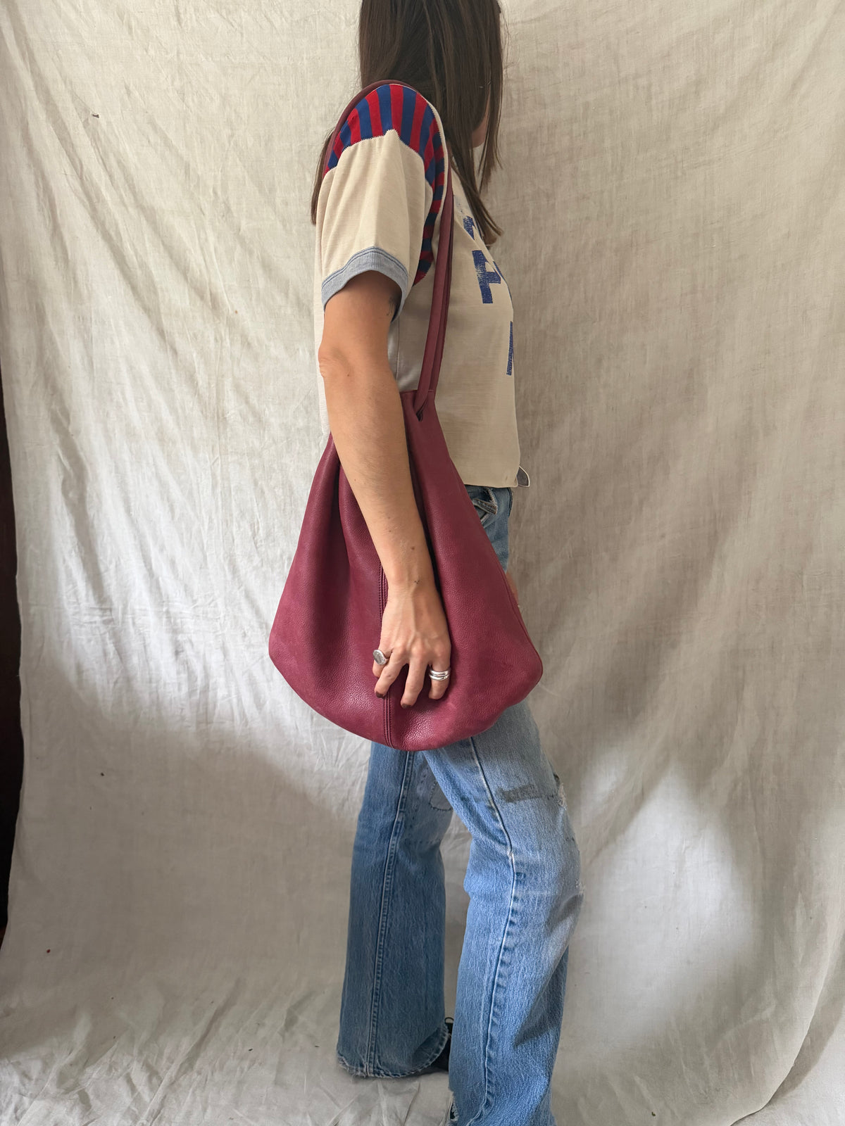 Wine Colored Shoulder Bag