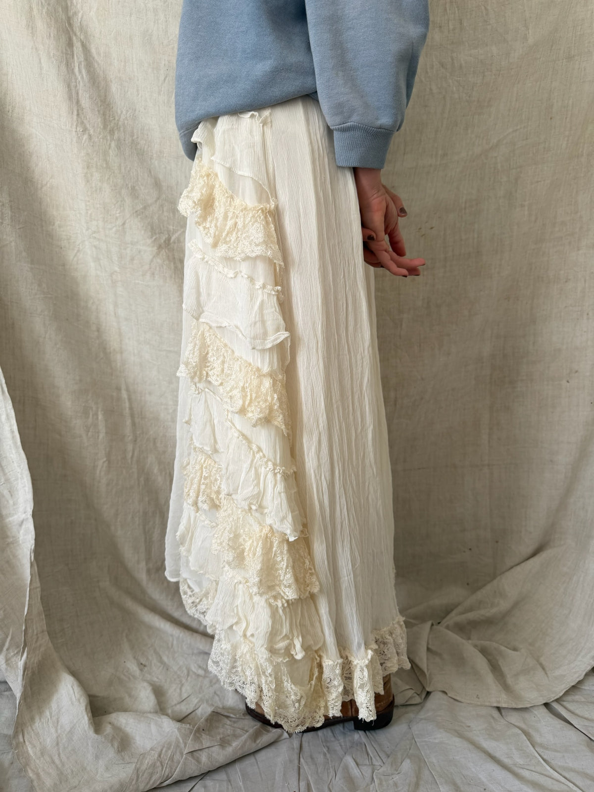 Reworked Lace Ruffle Skirt