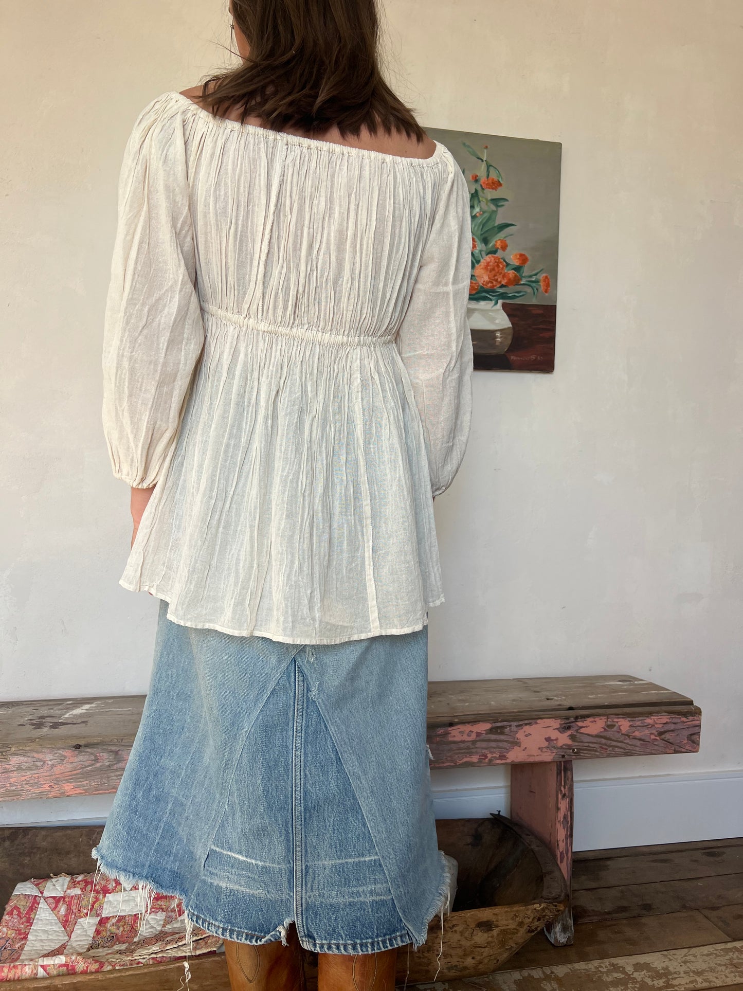 Oaxacan Natural Off the Shoulder Blouse