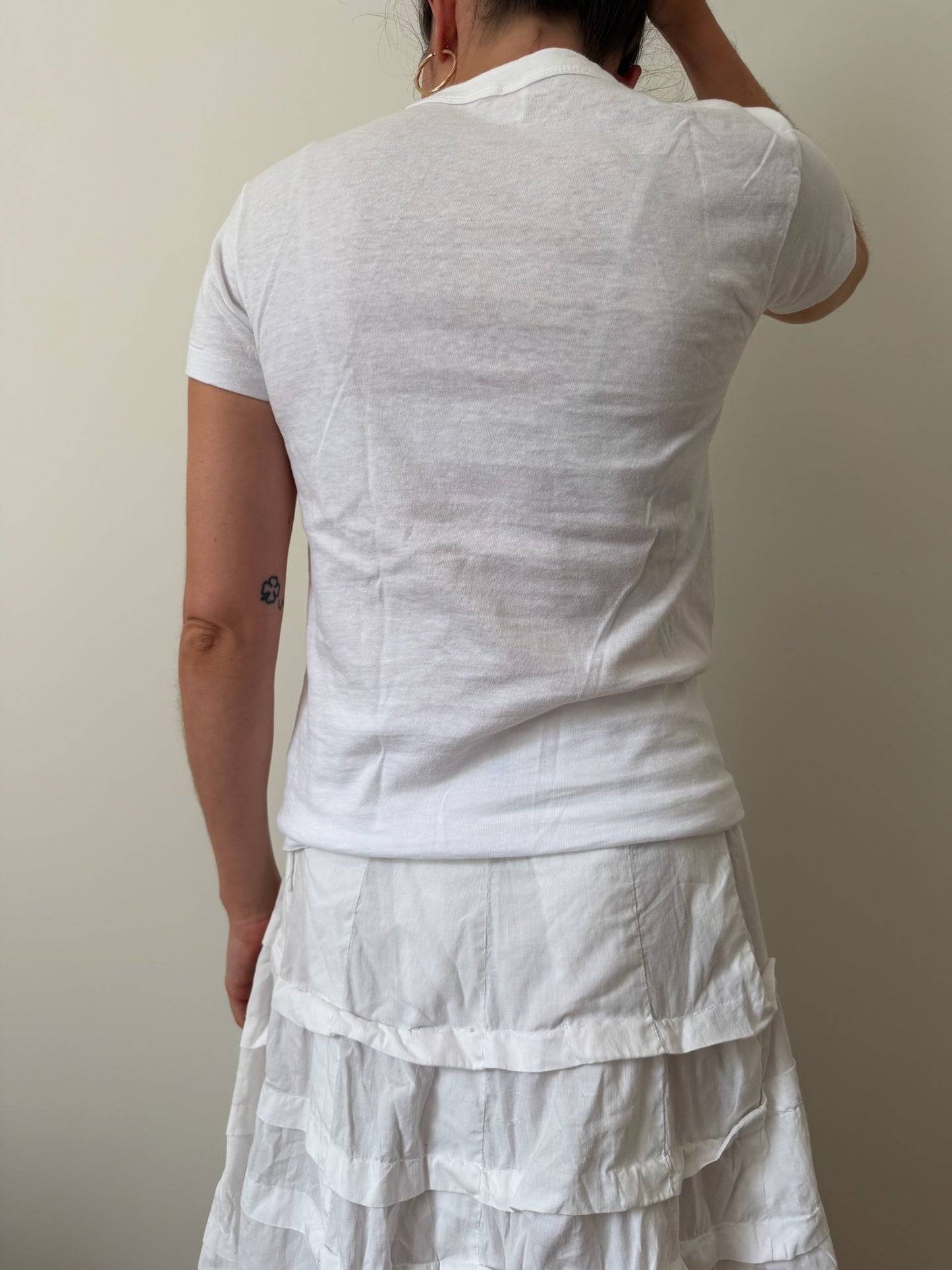 Vintage White Cotton Hanes Tee