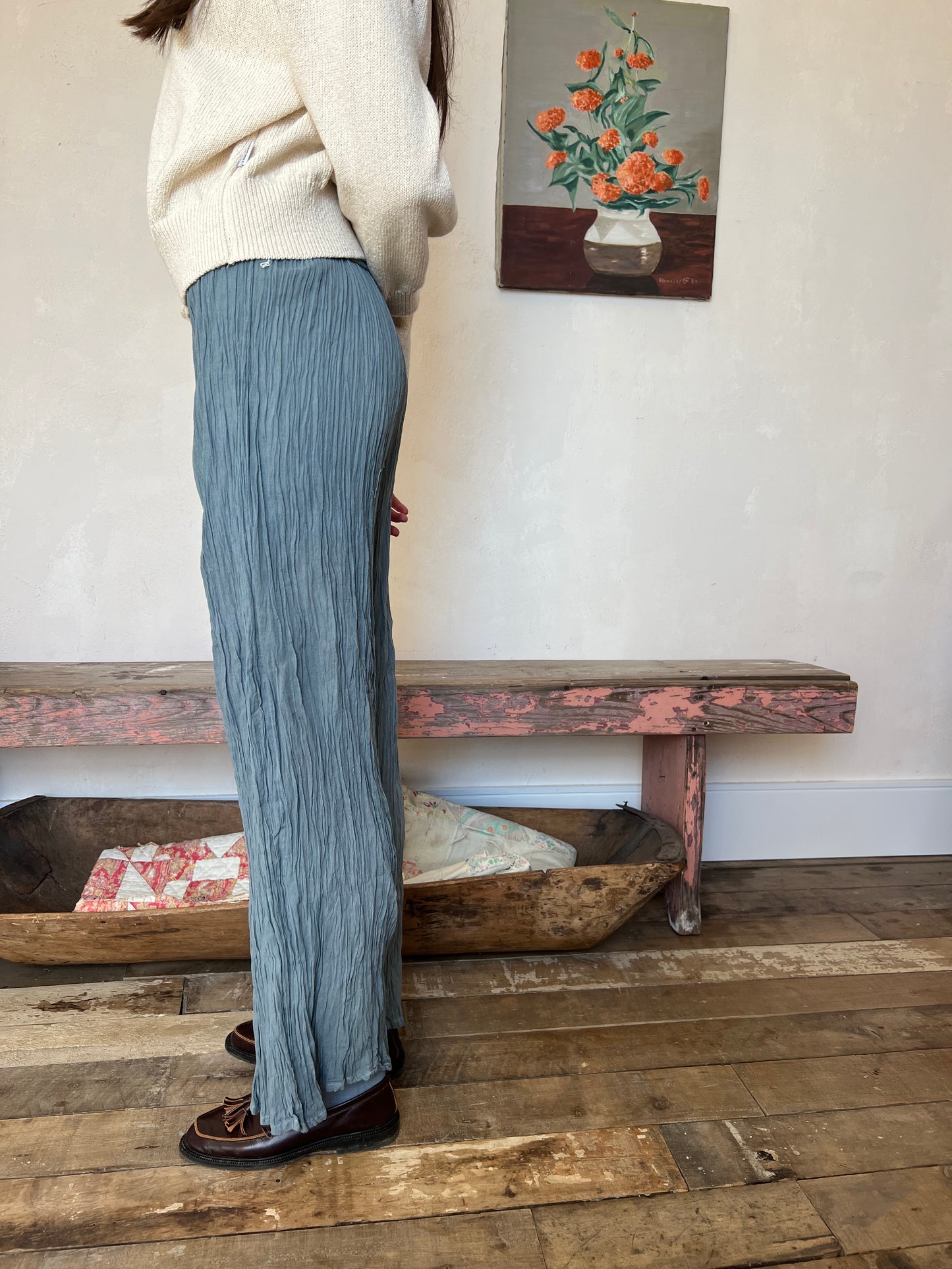 Oaxacan Grey Blue Cotton Pant