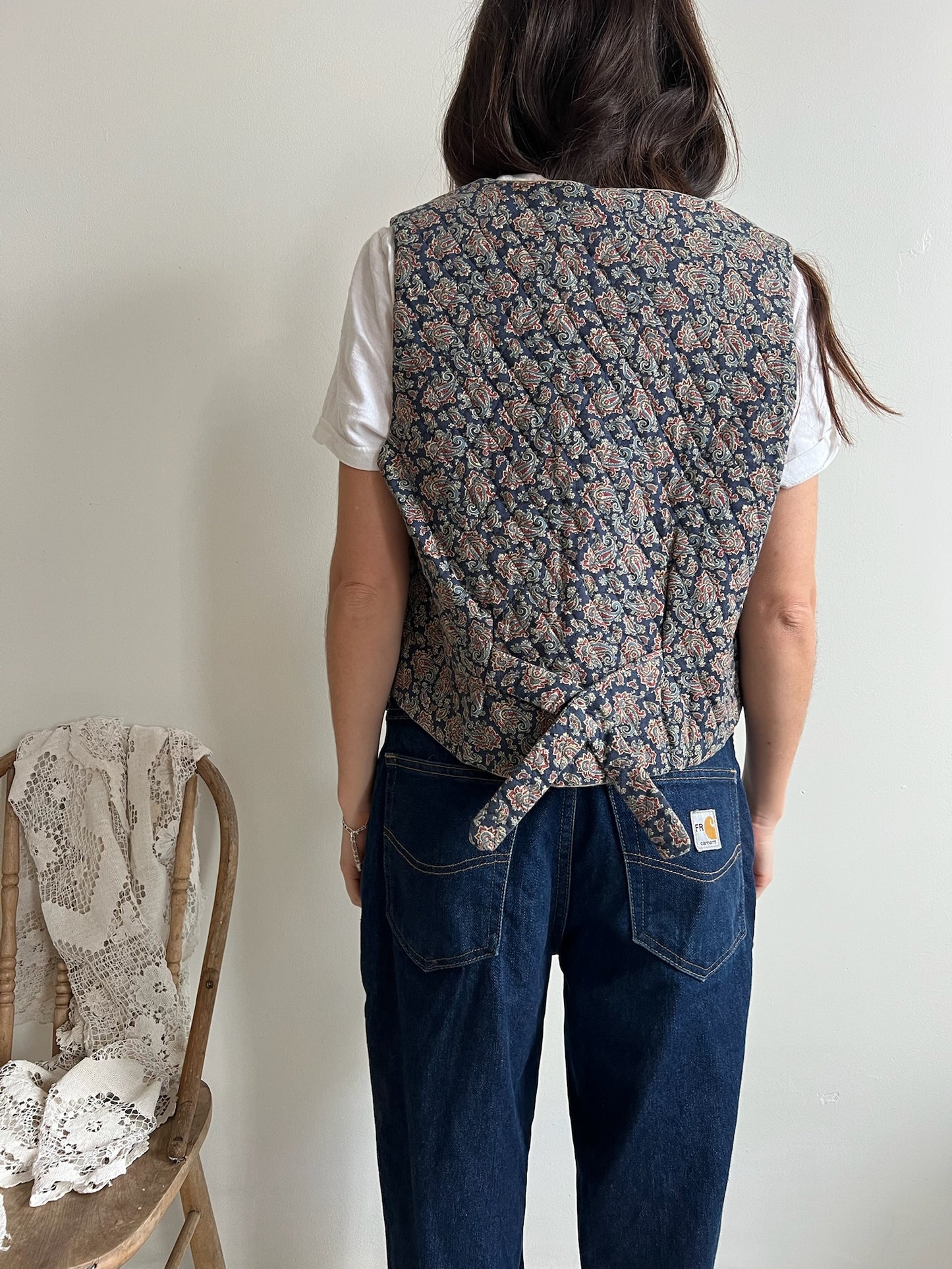 Quilted Paisley Vest