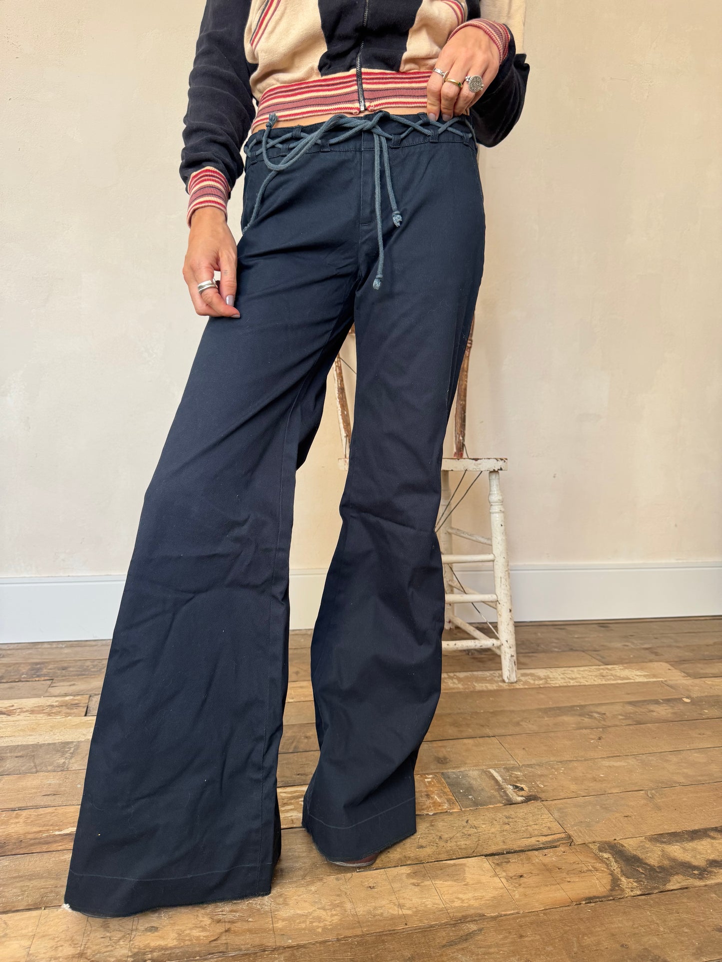 Navy Wide Flare Pants