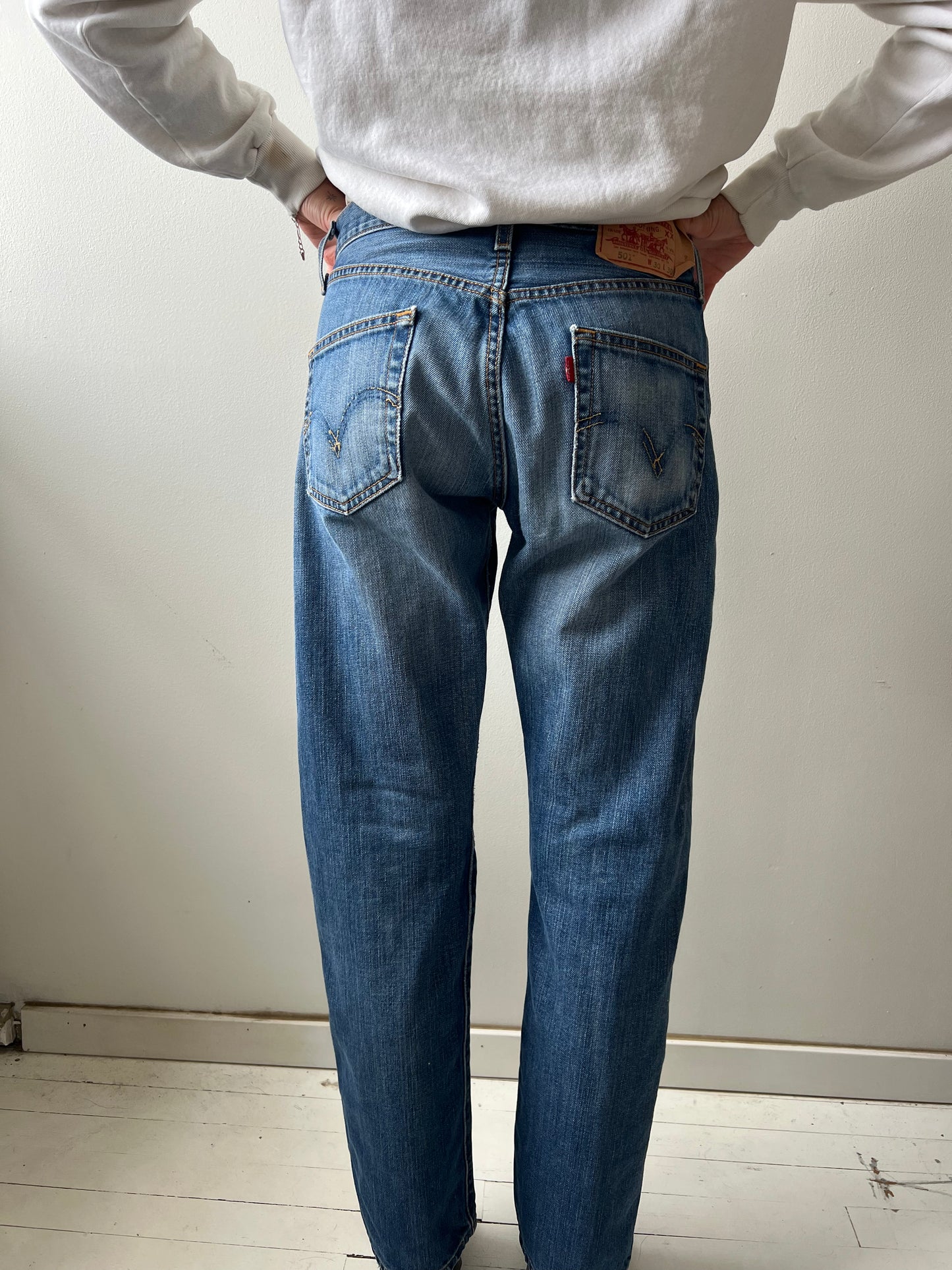 Faded Medium Wash Levi’s 501s