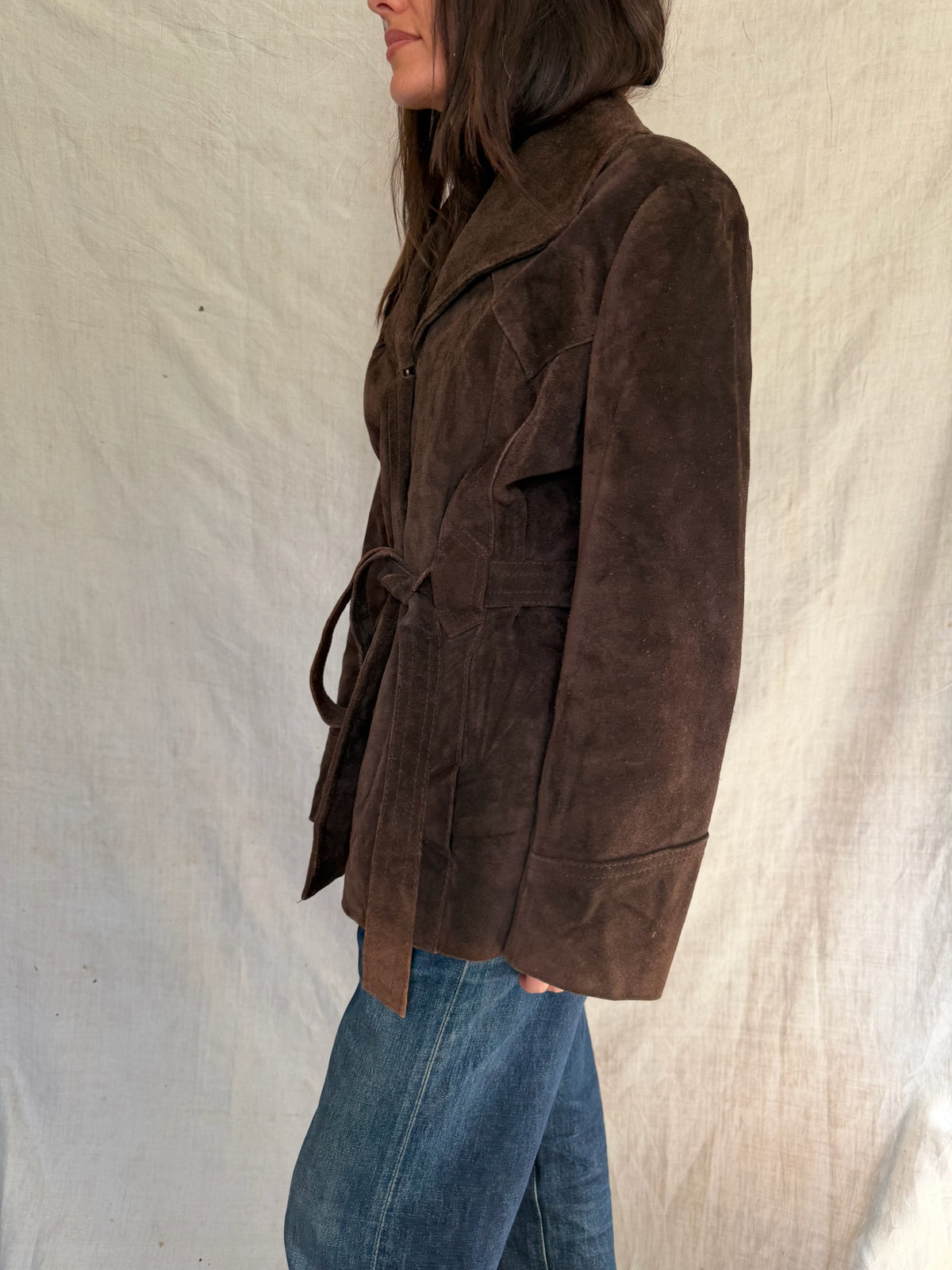 70s Chocolate Brown Suede Jacket