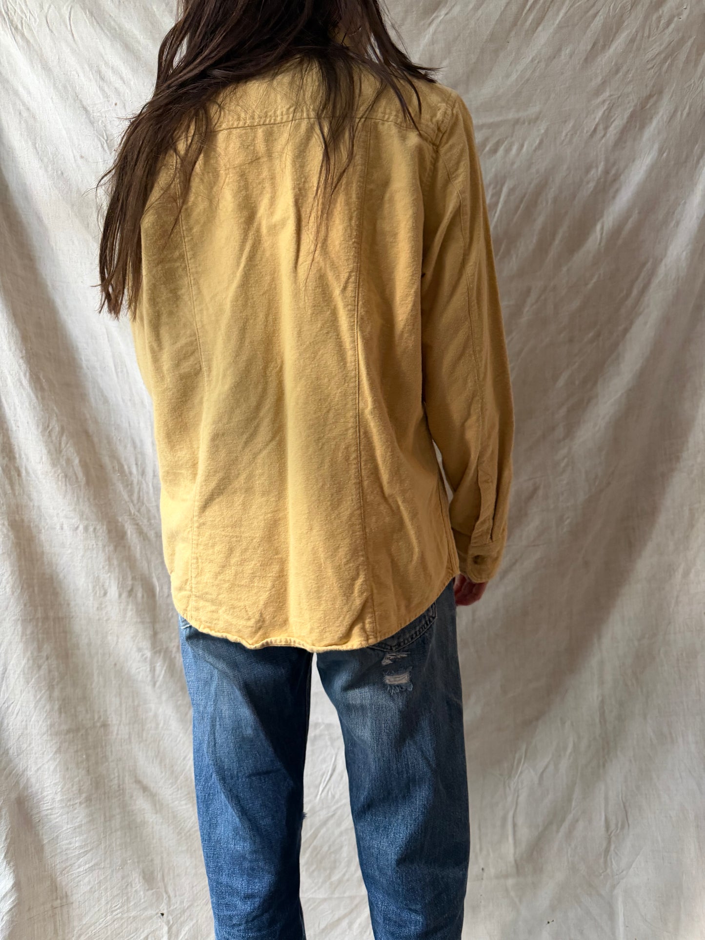 Butter Yellow Flannel Button-Up