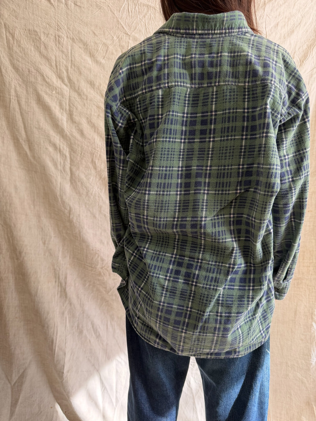 Green + Navy Worn In Flannel