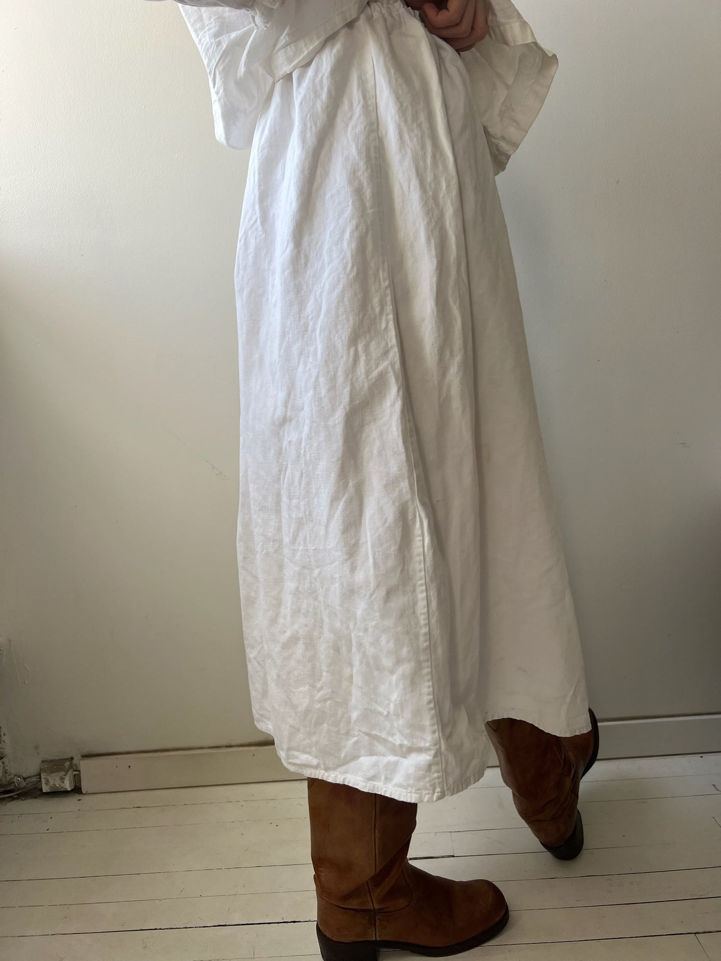 Antique Italian Cotton Elastic Waist Skirt