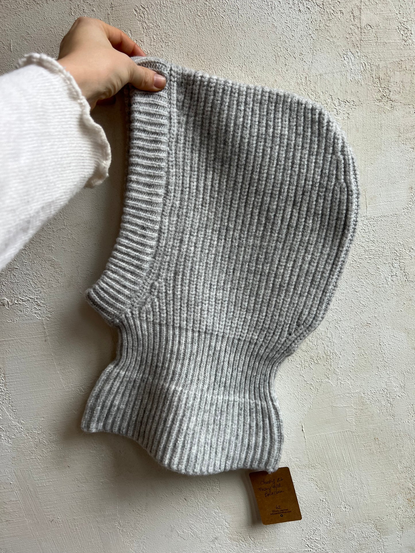 Chunky Rib Fuzzy Wool Balaclava By Billy Bamboo