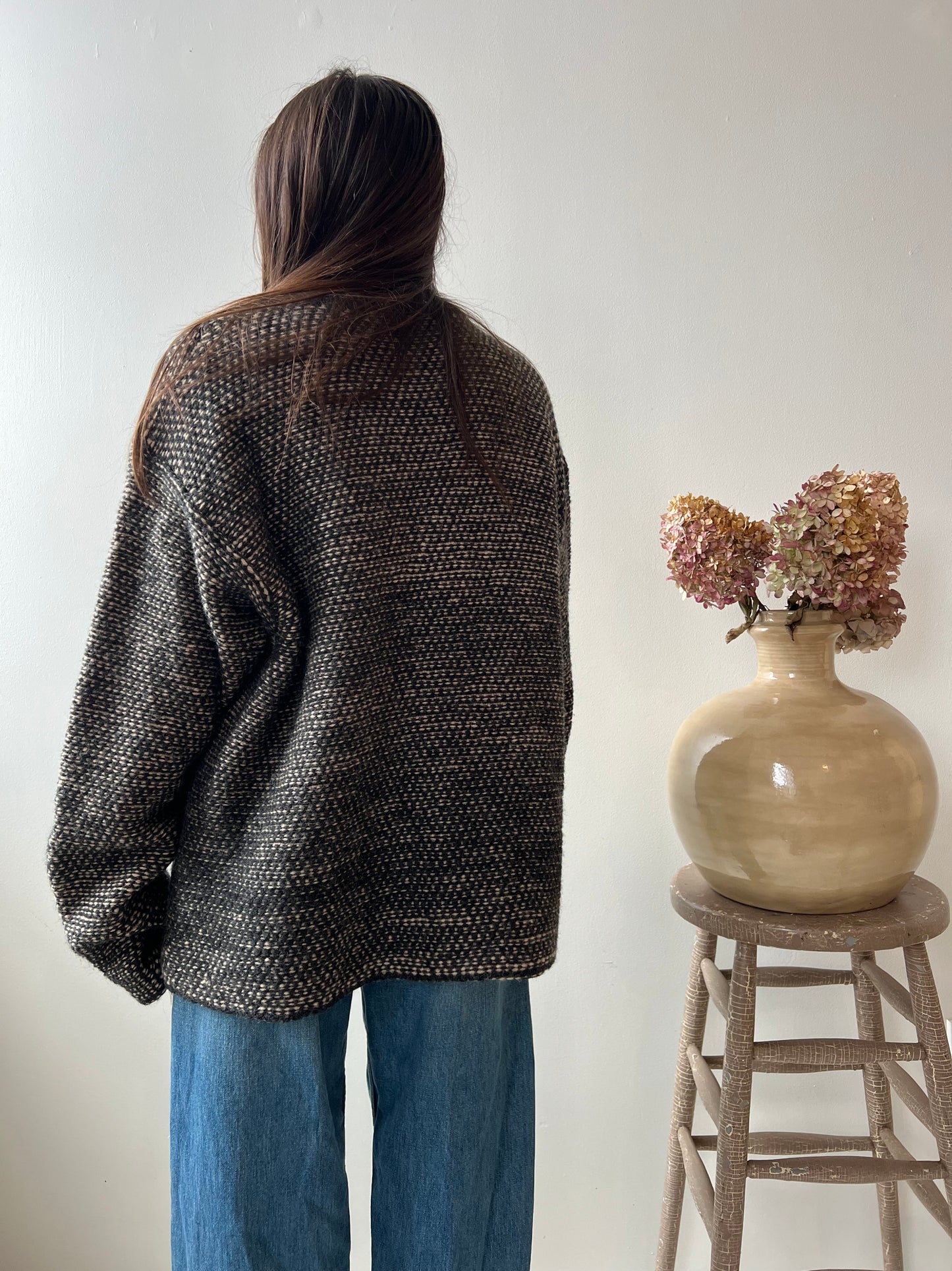 Textured Tan + Grey Sweater
