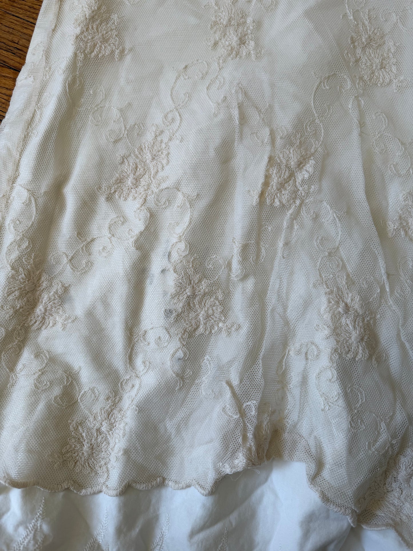Cream Lace Layered Dress