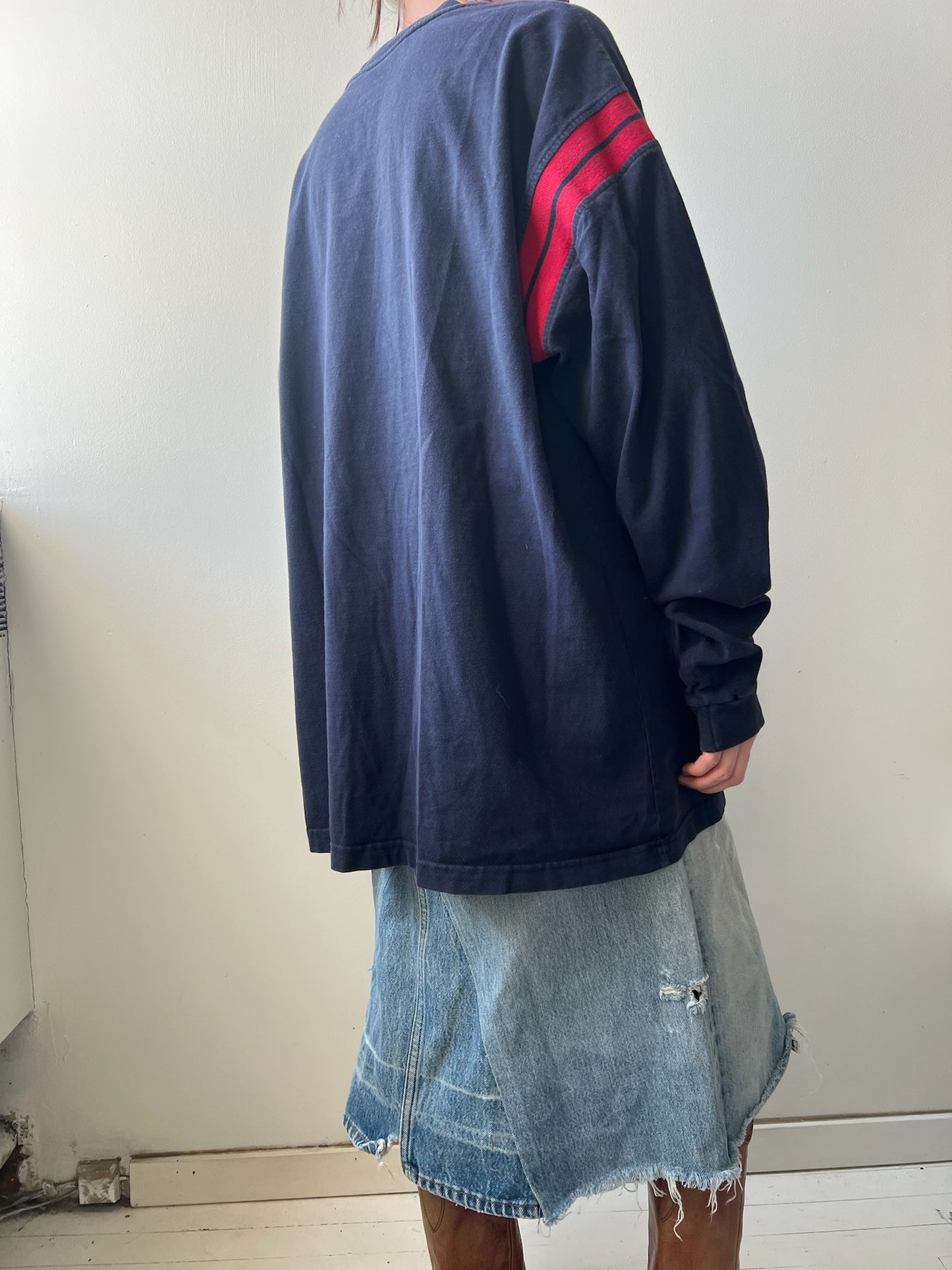 Cotton Navy Varsity Long sleeve