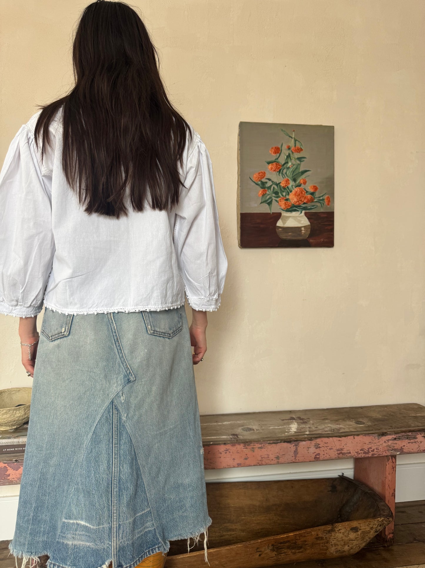 White Cotton Crochet Blouse