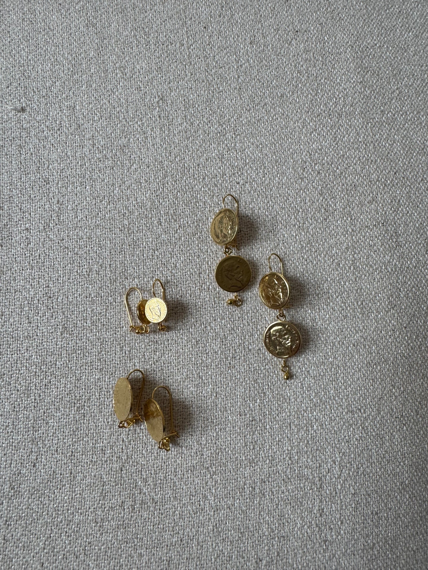 Double Coin- Dangly Coin Earrings