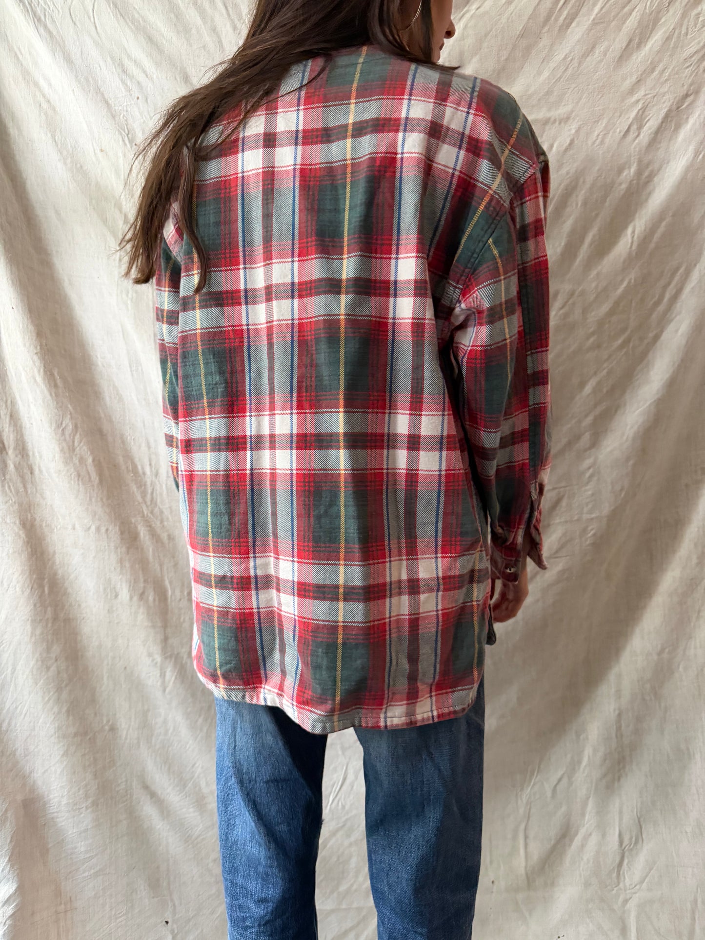 Distressed Plaid Flannel Shacket