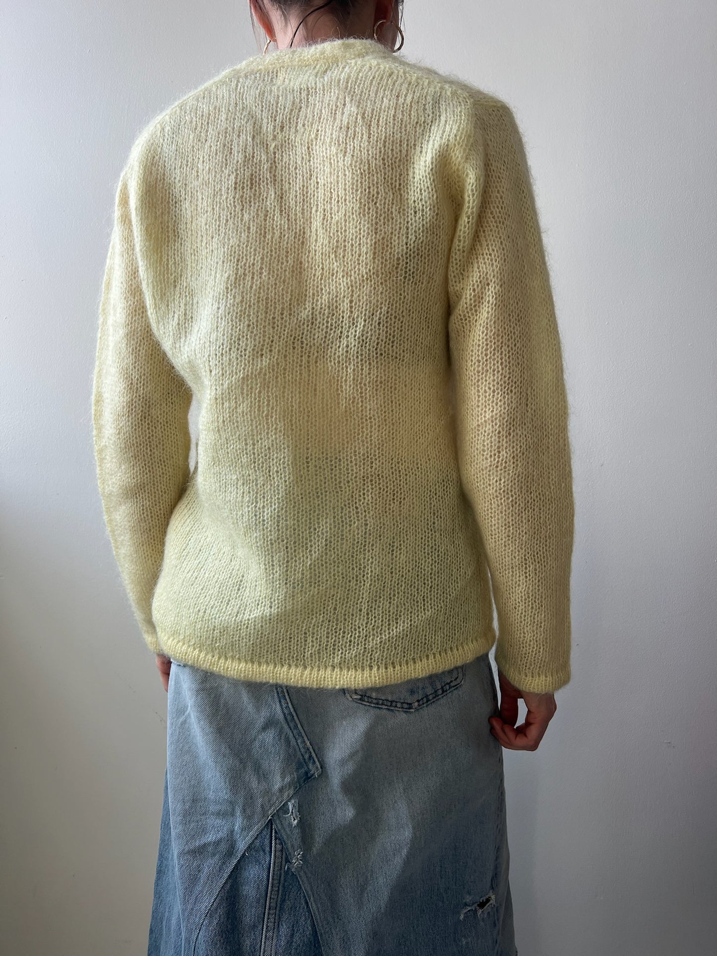 Baby Yellow Mohair Cardigan