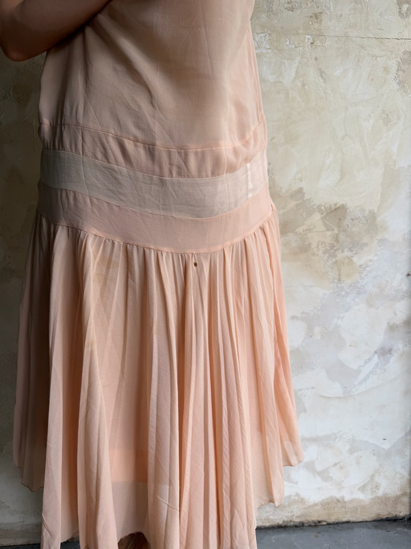 Antique Peach Silk Dress