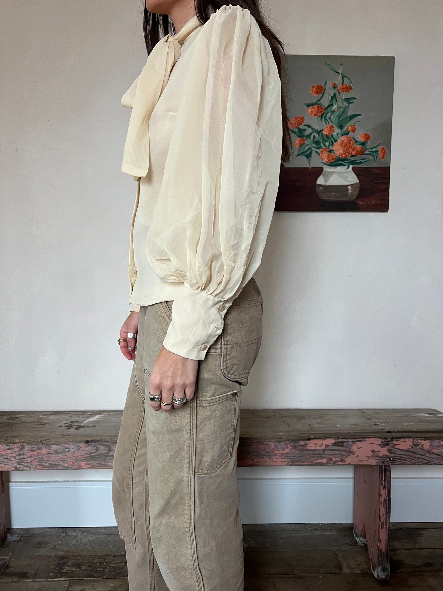 Cream Chiffon Blouse