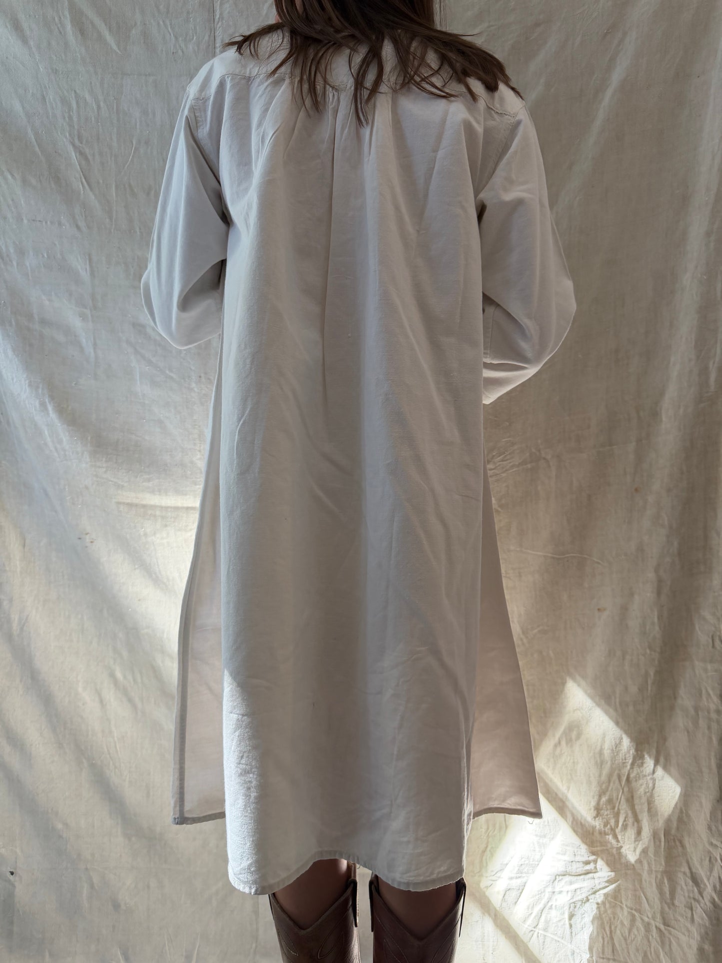3/4 Length Sleeve Antique Cotton Smock