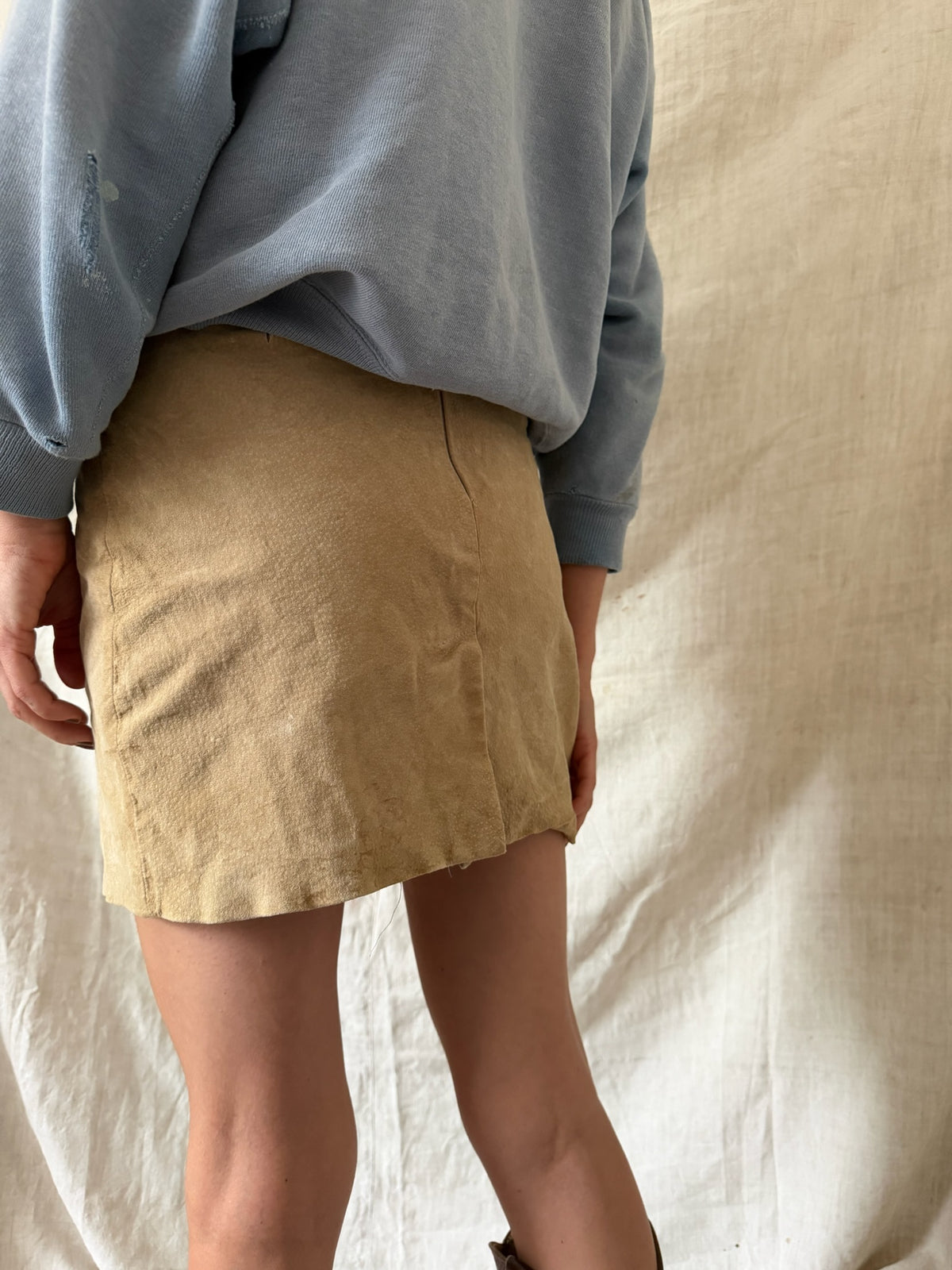 Suede Buckle Skirt