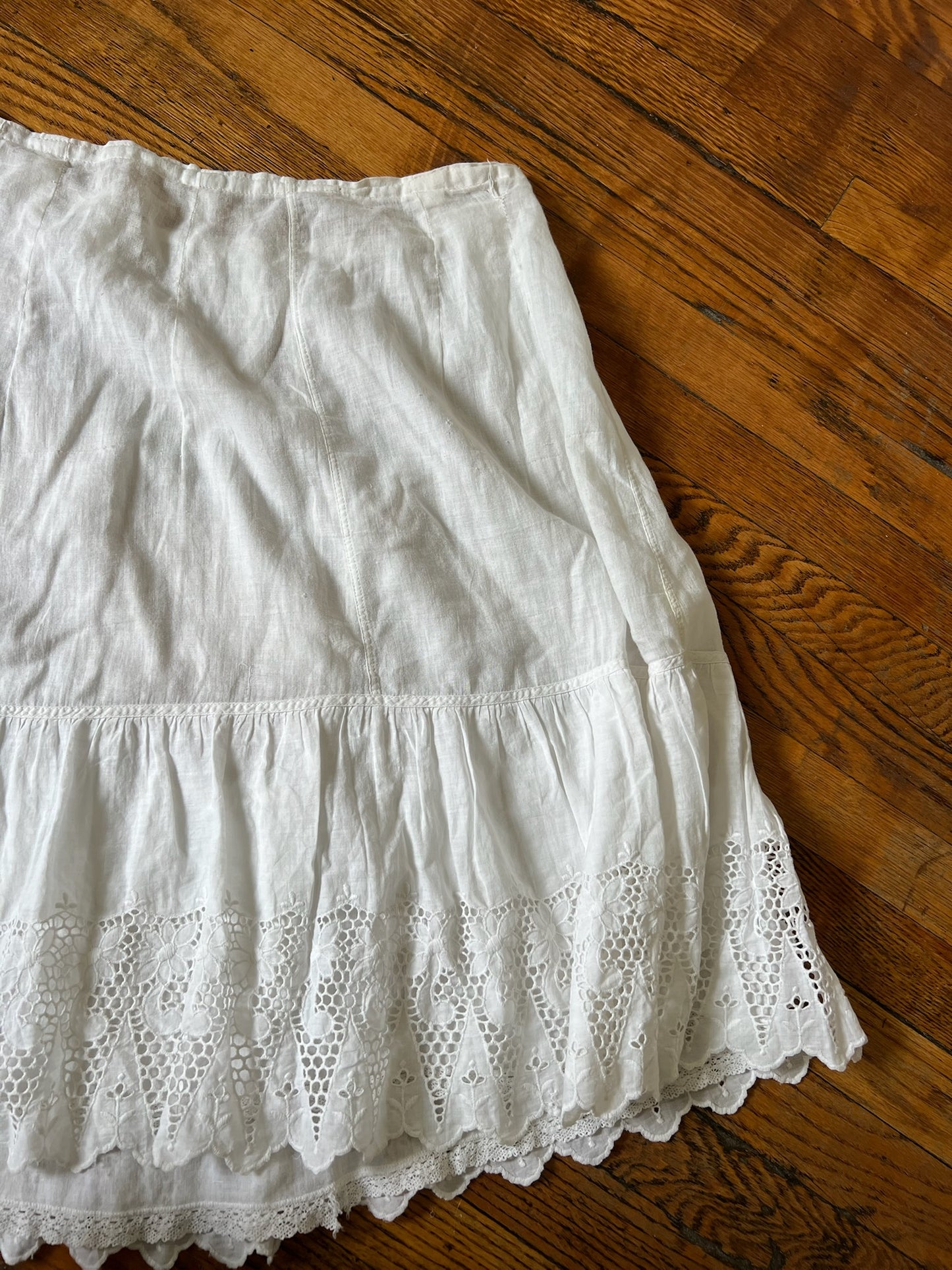 White Victorian Cotton Skirt