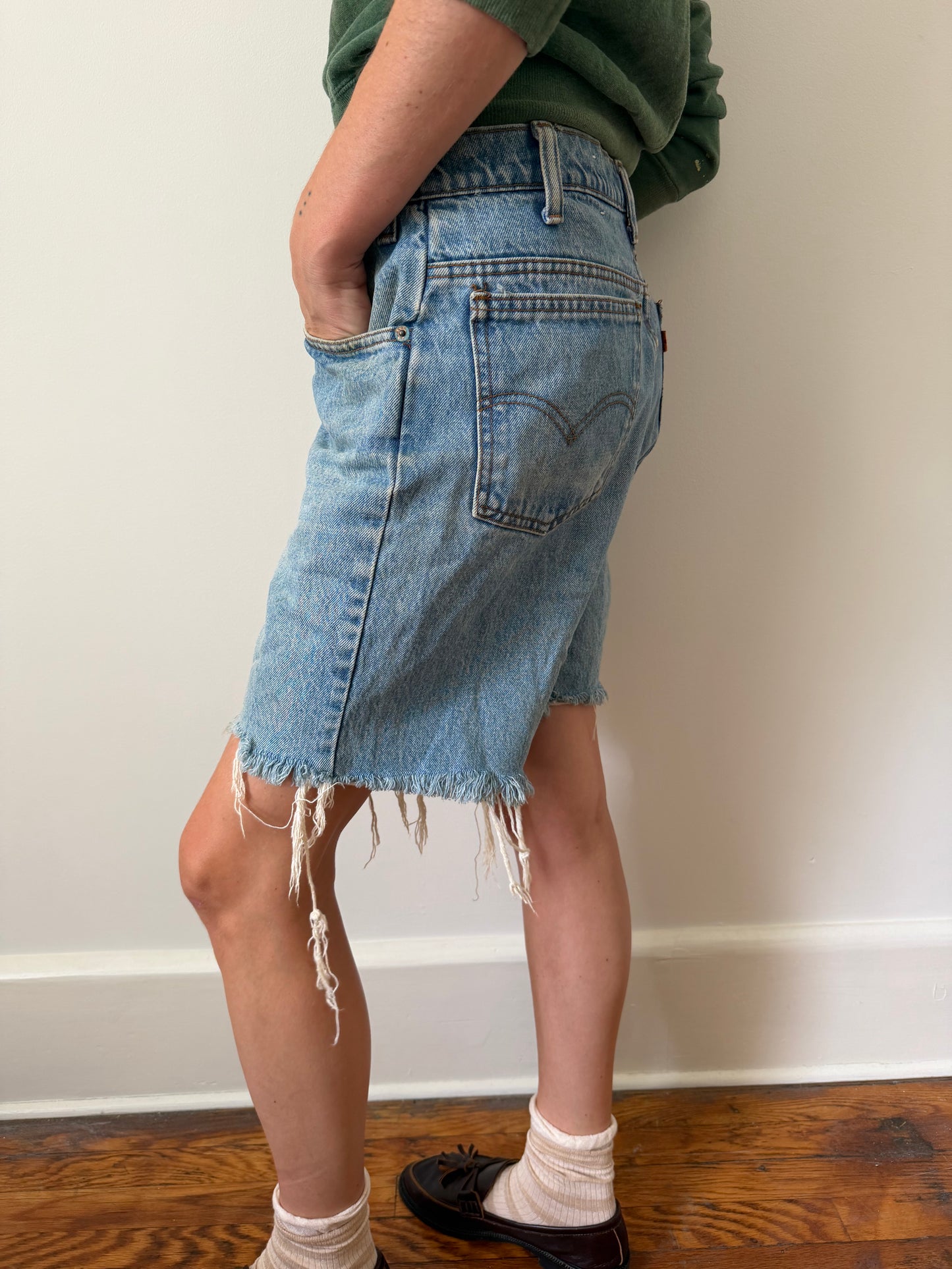Orange Tab Levi’s Faded and Distressed Cutoffs