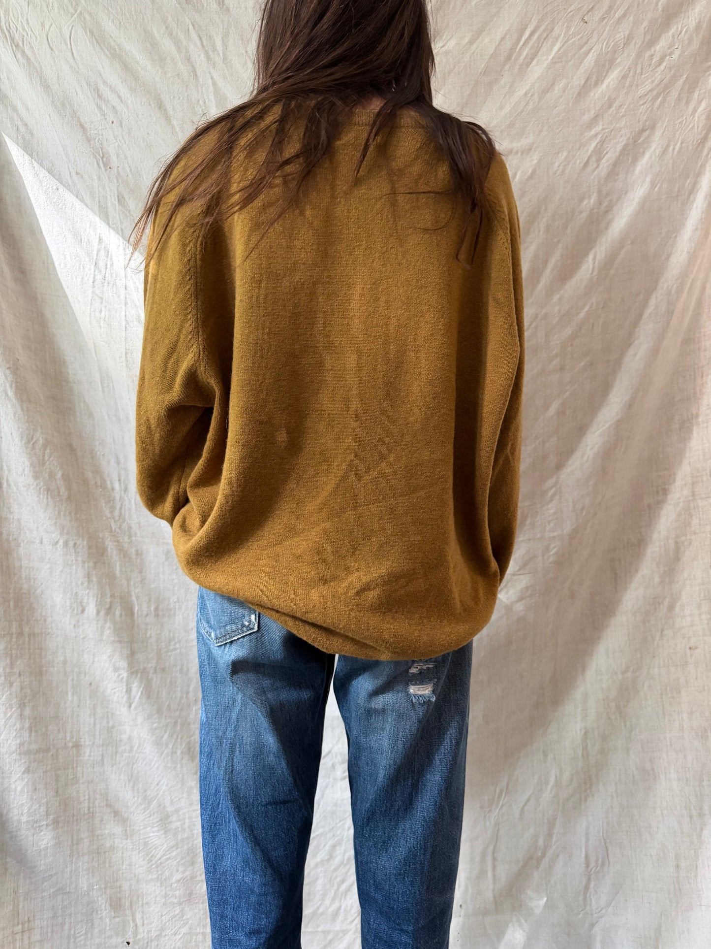 Ochre V Neck Wool Sweater