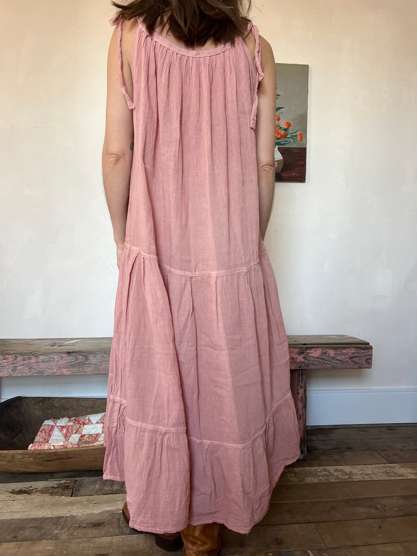 Oaxacan Tank Dress in Pink